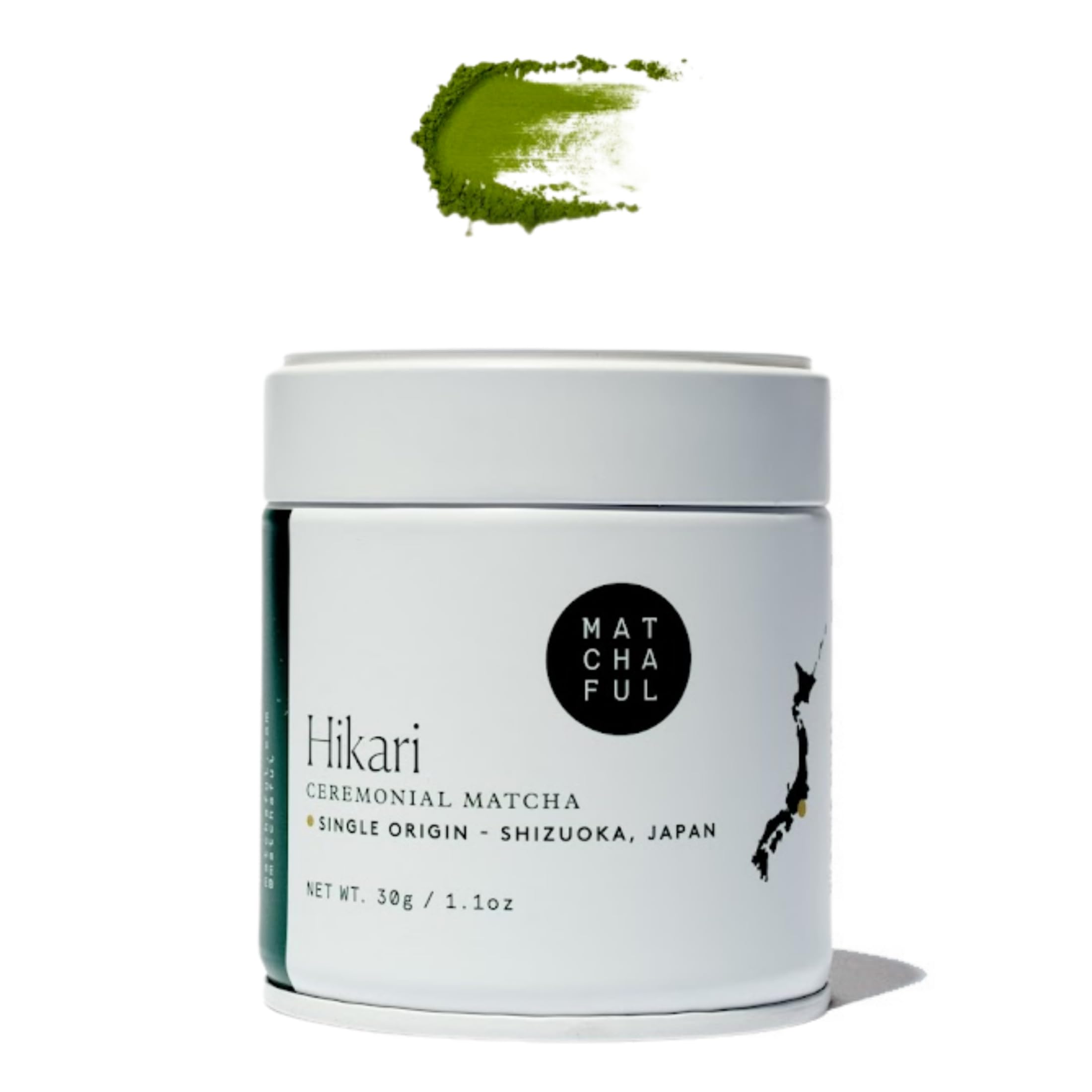 Matchaful - Hikari - Single Origin Ceremonial Matcha - 30g Tin | Fine Green Tea Powder, Direct-Trade From Shizuoka, Japan - Smooth and Creamy with Flavor Notes of Walnut, Lemon, Butter