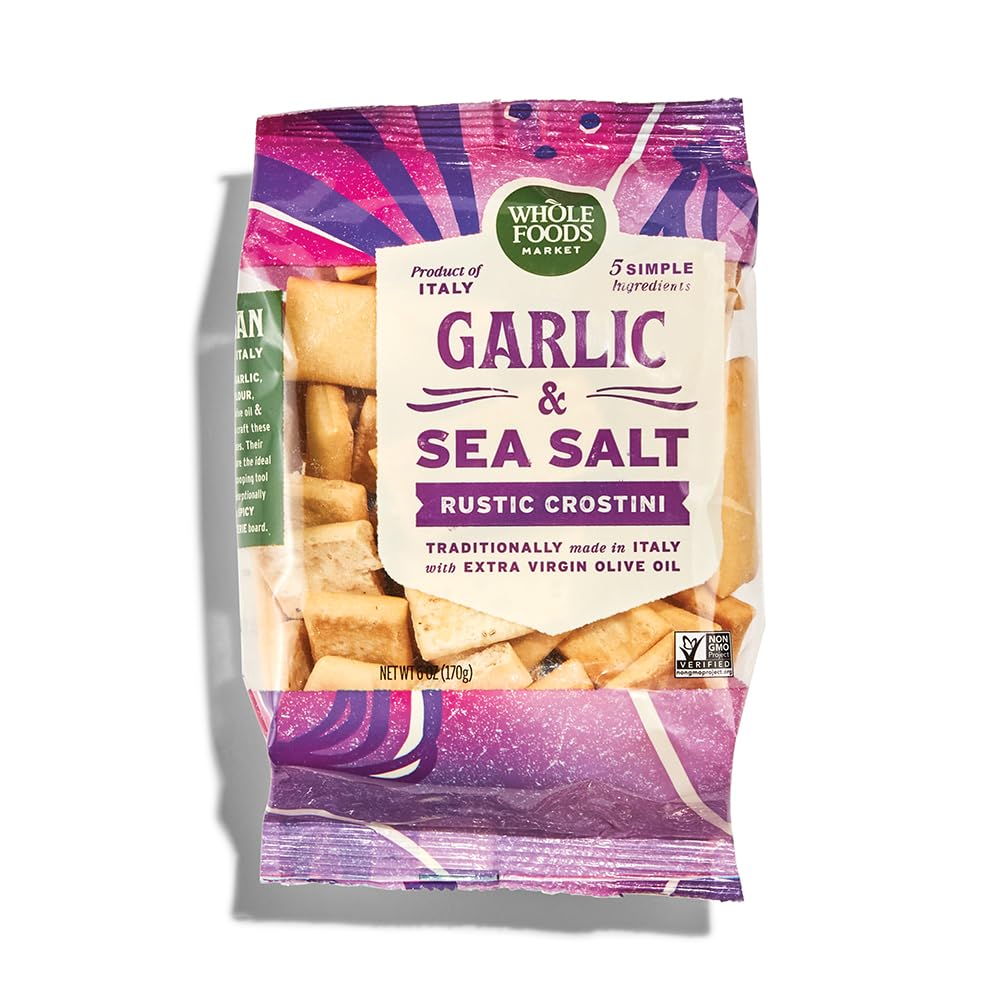 Rustic Italian Crackers, Garlic & Sea Salt, 6 Ounce