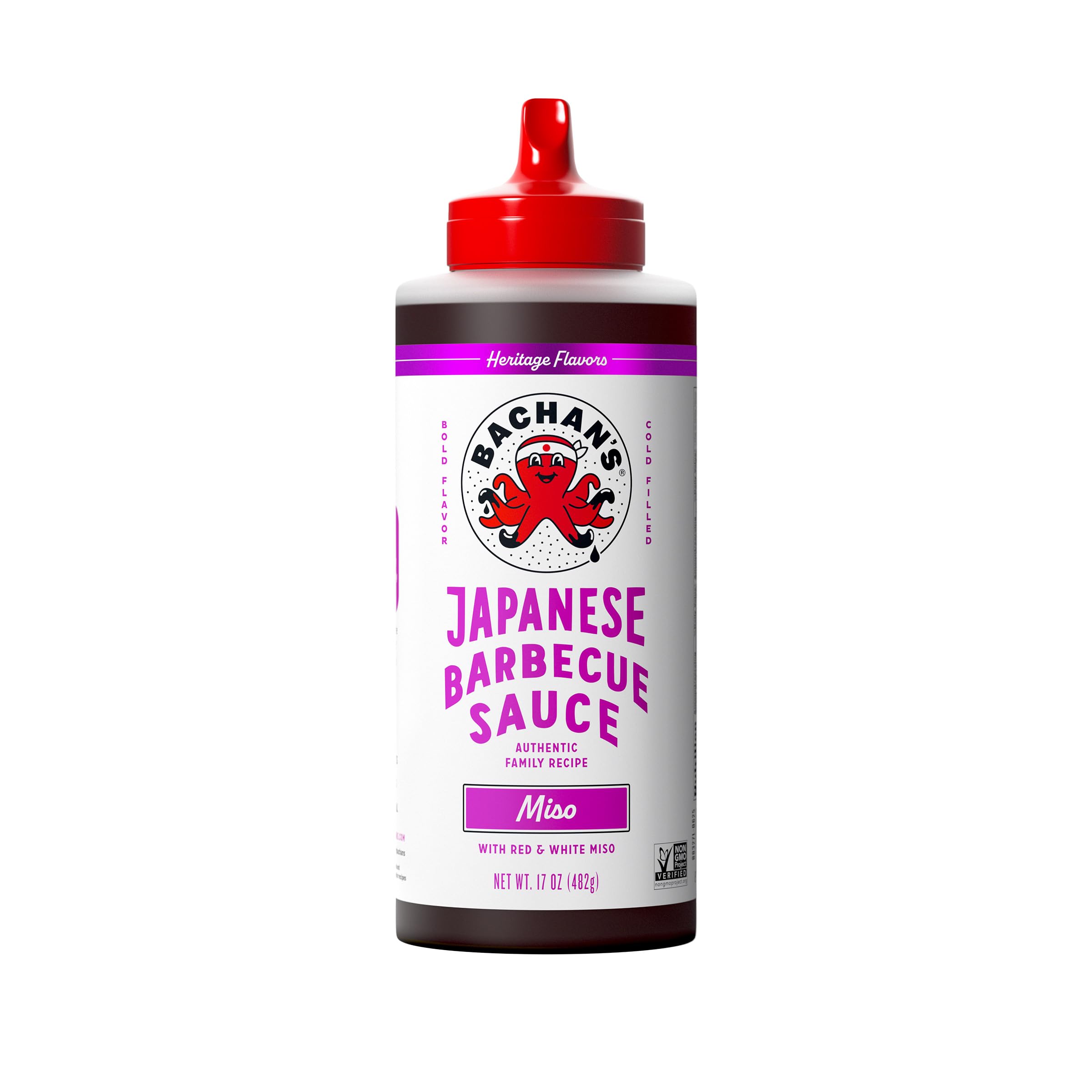 Bachan's Japanese Barbecue Sauce, Miso, 17 Oz Bottle | BBQ Sauce, Cold-Filled, Non GMO, No Preservatives, Vegan and BPA free