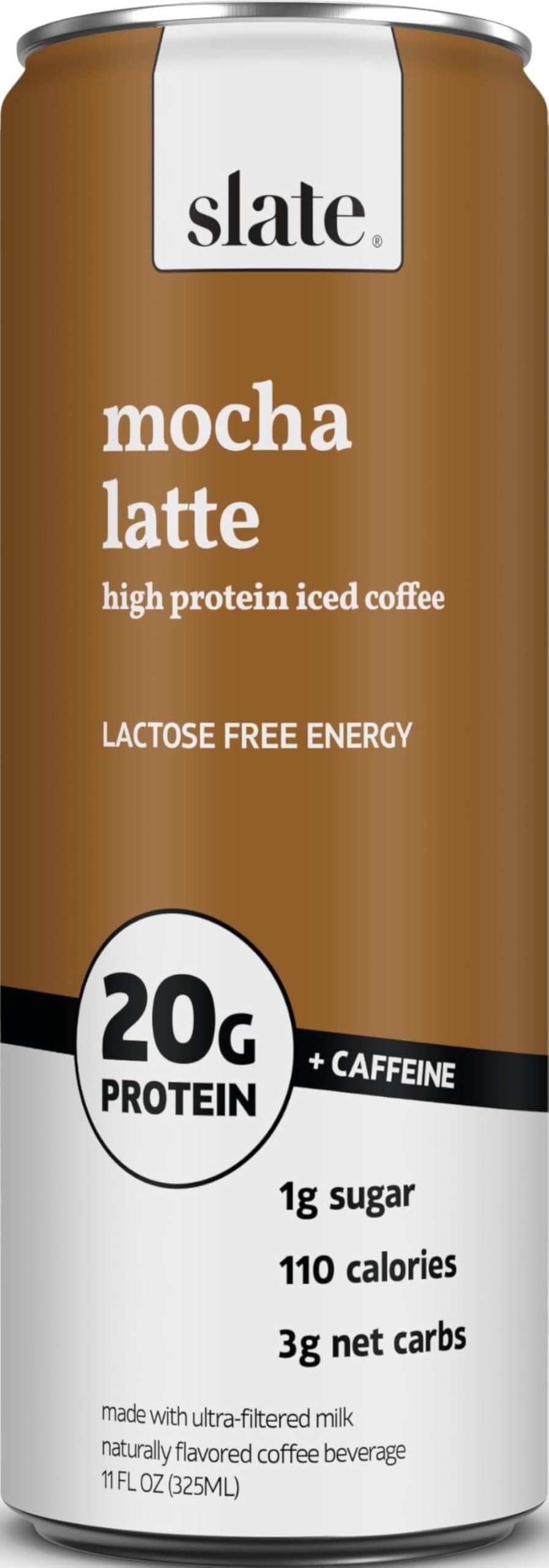 Slate Milk - High Protein Iced Coffee - Mocha Latte, 11 Fl Oz
