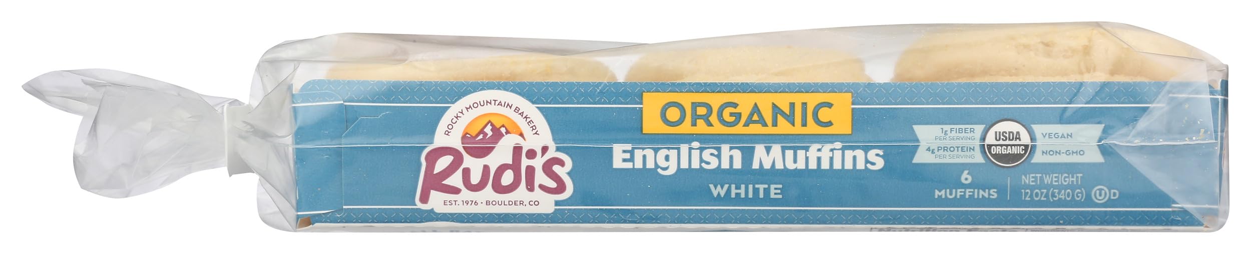 Rudi's Bakery, English Muffin White Organic, 12 Ounce