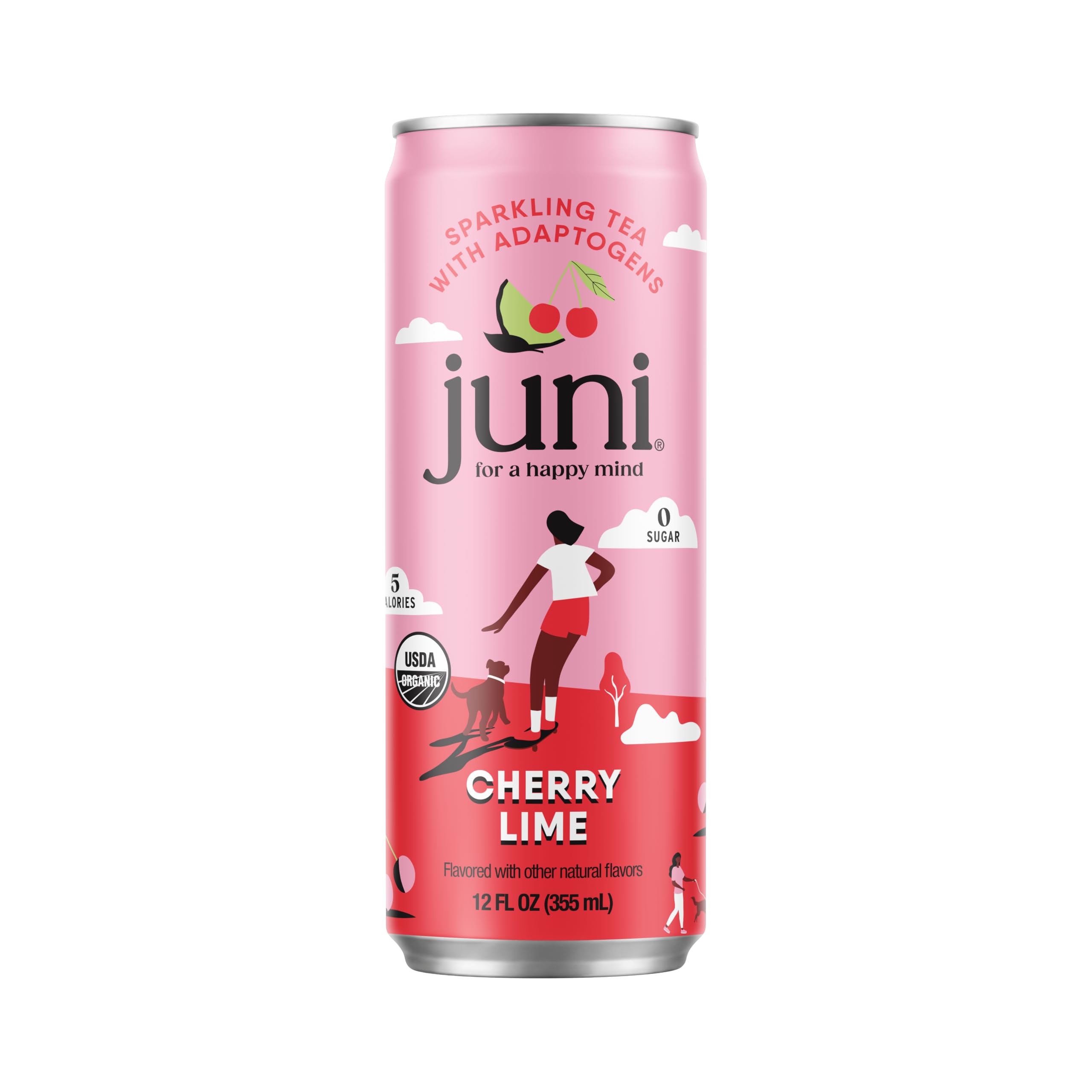 Juni Cherry Lime Sparkling Tea, 12 FZ