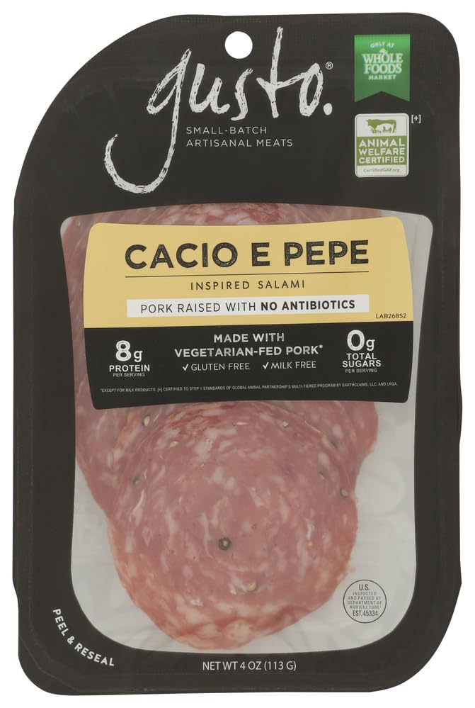 Gusto Cacio E Pepe Sliced Salami, 4 OZ