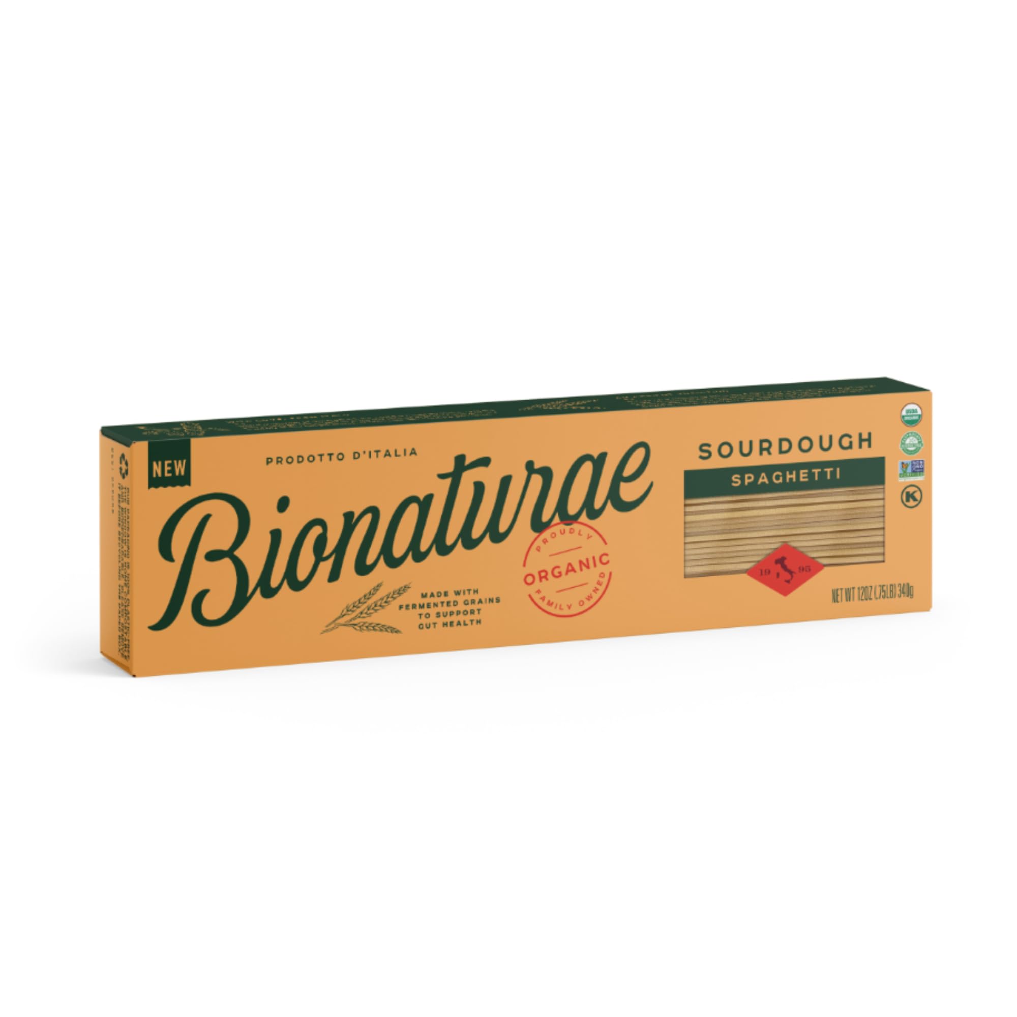 Bionaturae Sourdough Organic Spaghetti Pasta, Pasta Noodles, 12 Ounce | Spaghetti Noodles Thin