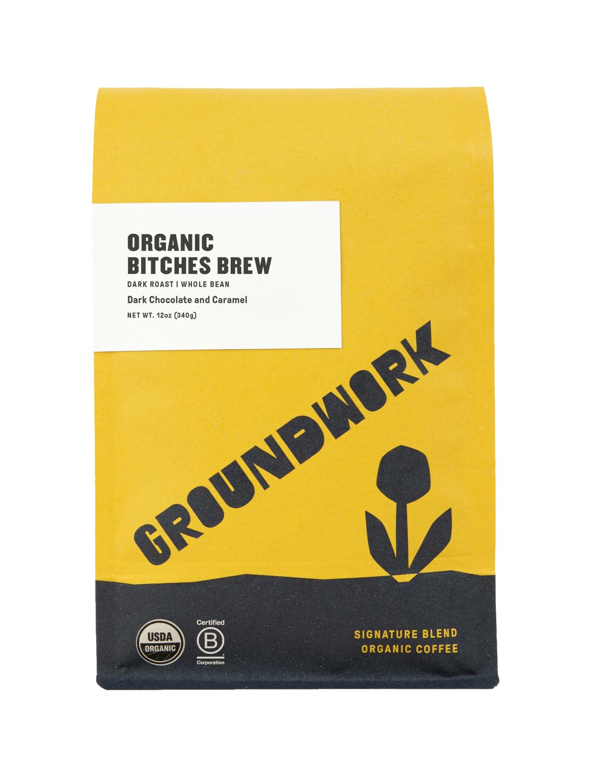 GROUNDWORK Organic B*tches Brew WHOLE BEAN Coffee Dark Roast - 12oz