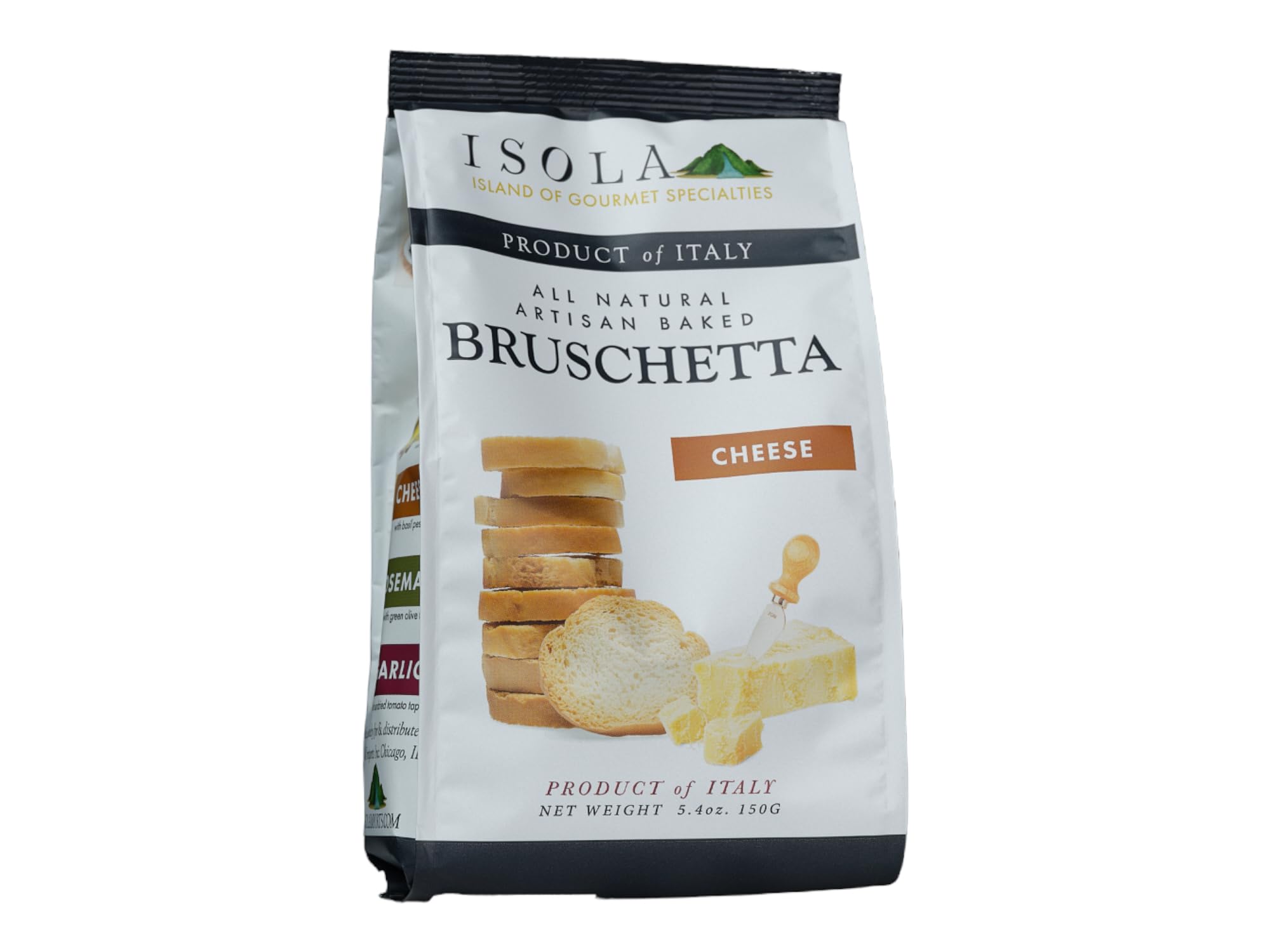 Isola Italian Cheese Bruschetta – Authentic Artisan Baked Crisp Breads with Aged Pecorino Cheese, Perfect for Charcuterie Boards, Tapenades, Gourmet Appetizers & Snacking, 5.36 oz