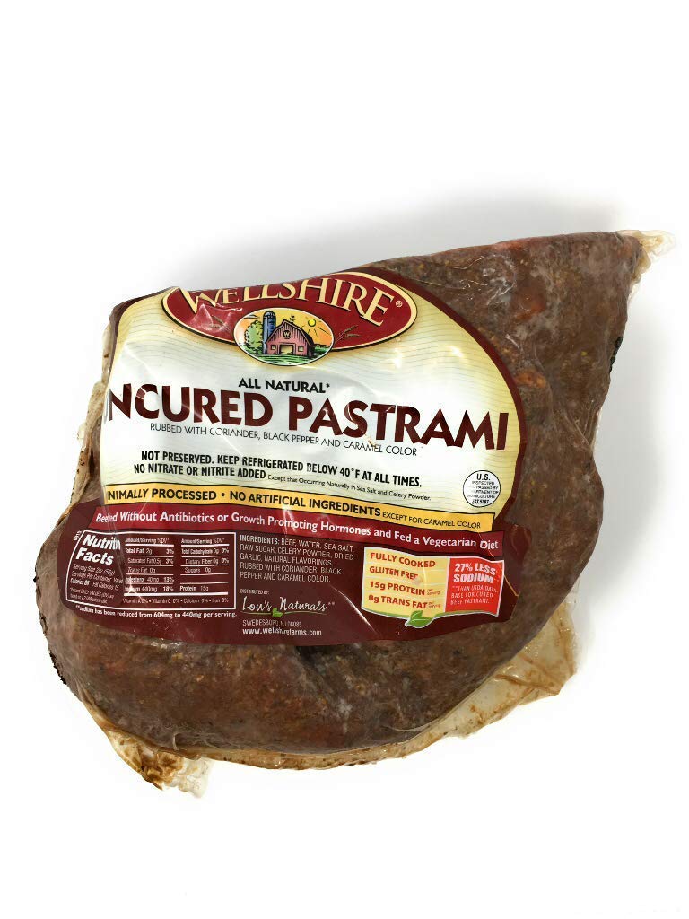 Wellshire Farms Beef Pastrami, Black Pepper Rubbed Deli Meat – Made with Sea Salt, Garlic, and Celery Powder, No Hydrogenated Fats, One Size Pack