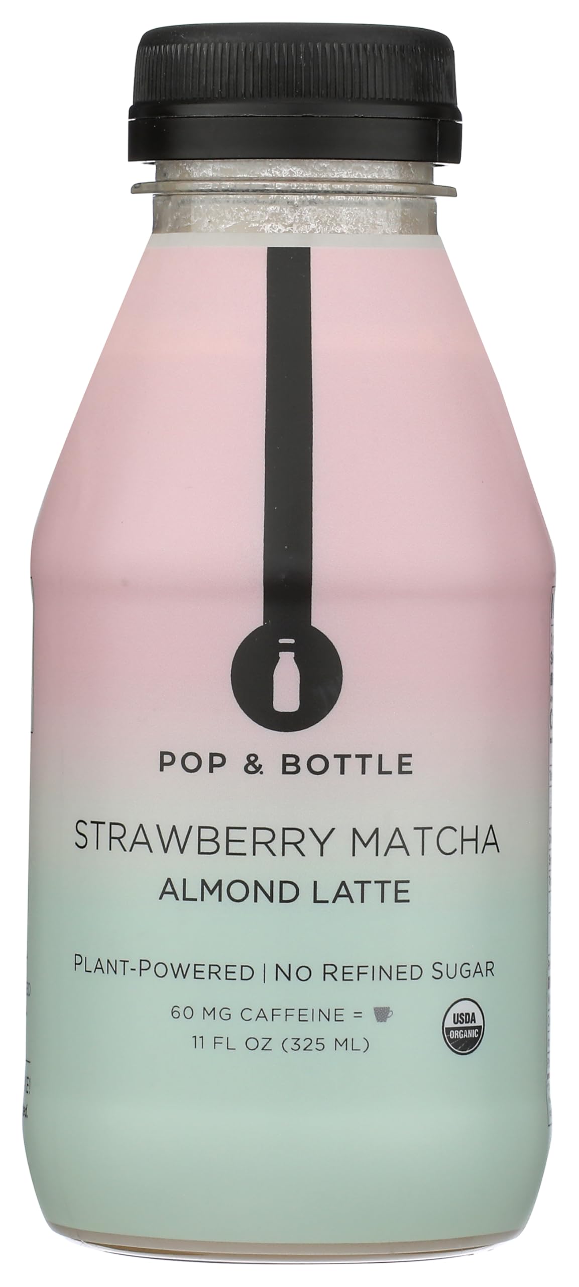Pop And Bottle Organic Strawberry Matcha Almond Latte, 11 Fl Oz