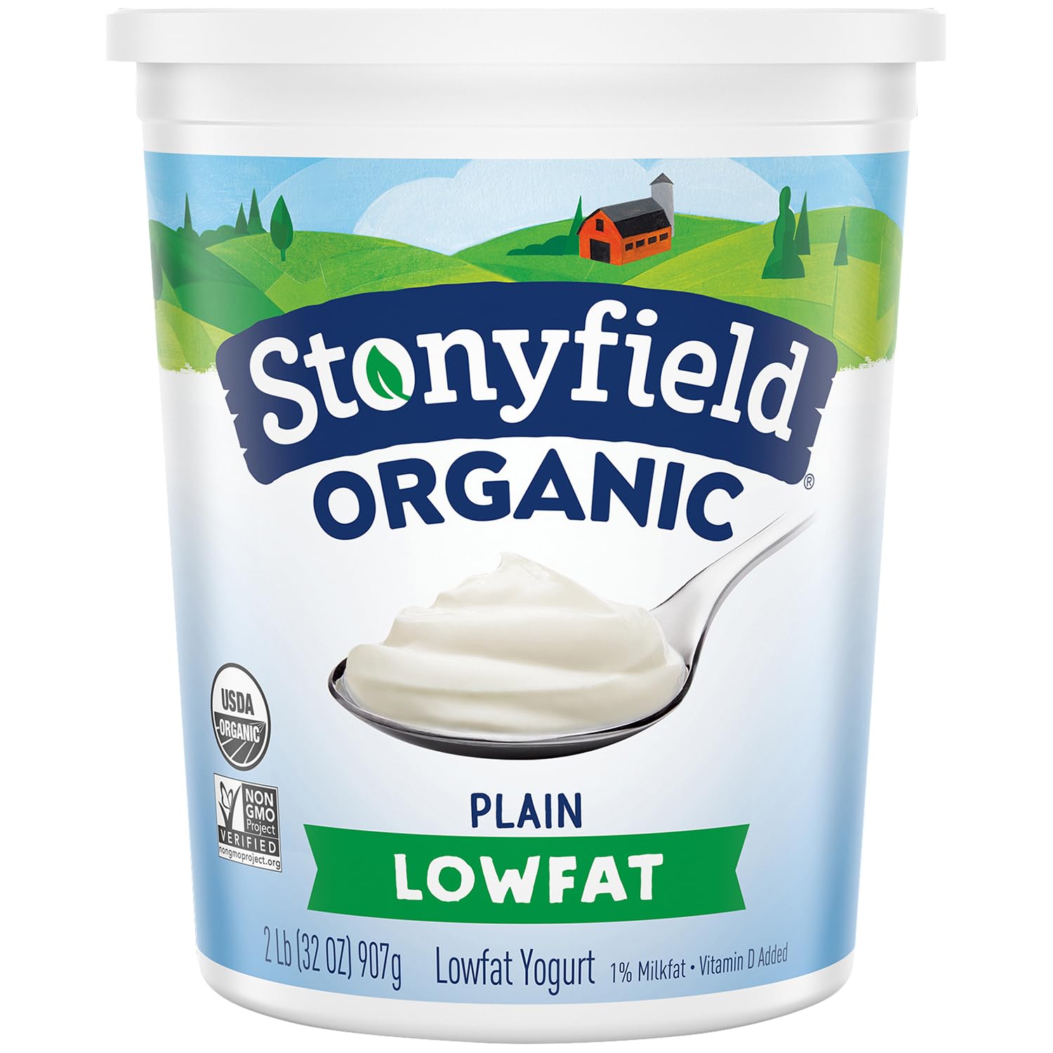 Stonyfield Organic Lowfat Yogurt, Plain, 32 oz.