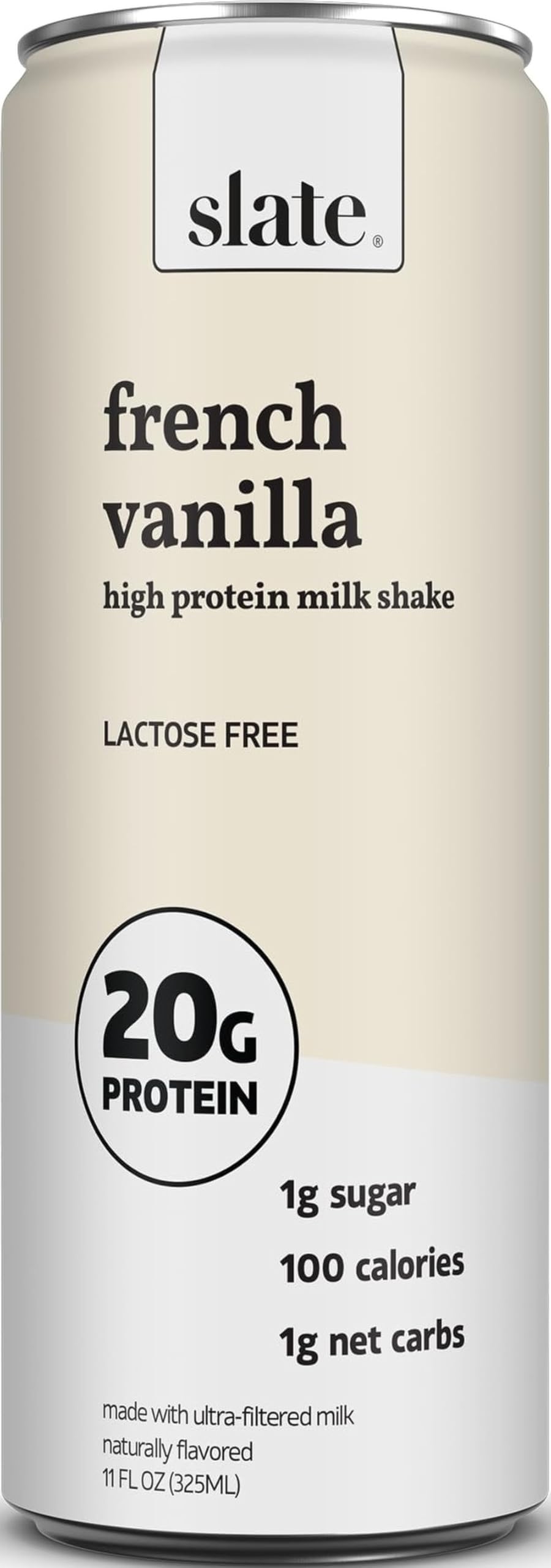 Slate Milk - High Protein Milk Shake - French Vanilla, 11 Fl Oz