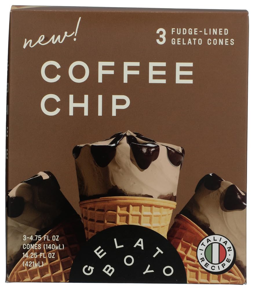 Gelato Boy Coffee Chip Cones 3 Count, 14.25 Ounce