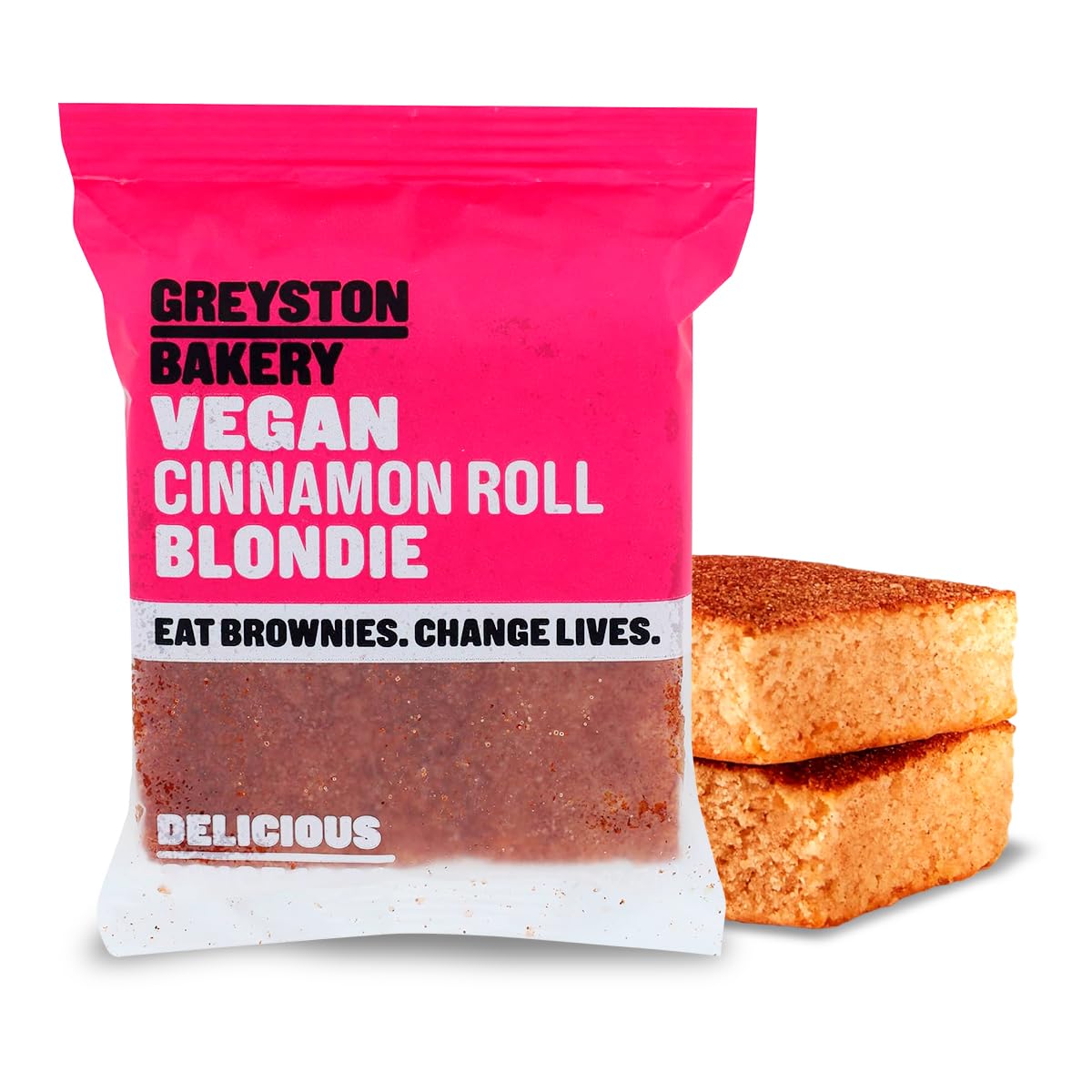 Greyston Bakery Cinnamon Roll Vegan Blondie - Gourmet Food Gift - Preservative Free Certified Kosher - 1 unit Individually Wrapped 2.5 oz