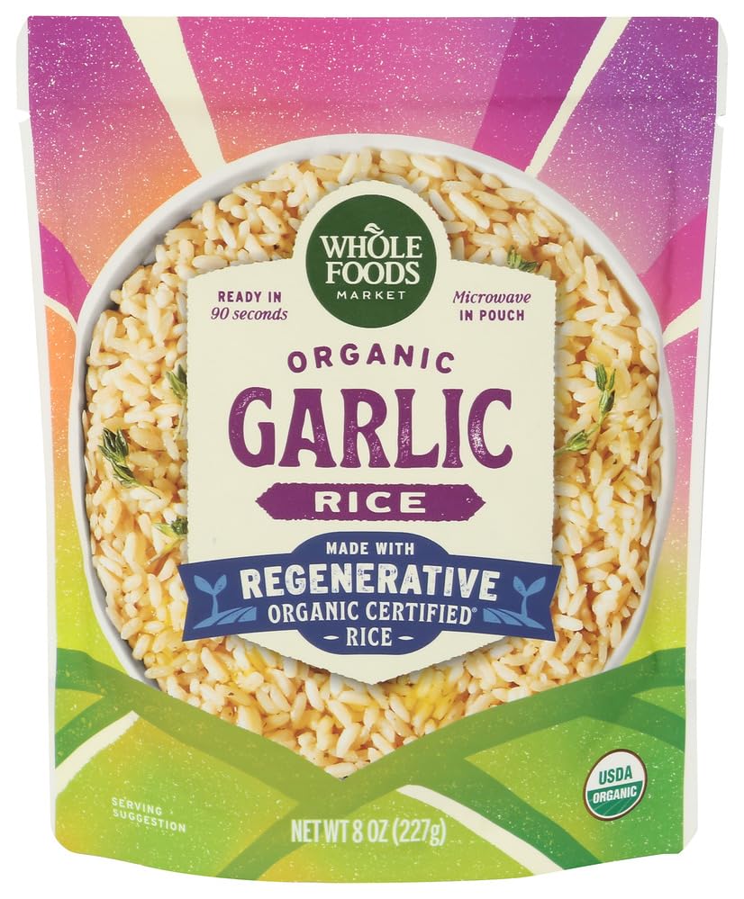 WHOLE FOODS MARKET Organic 90 Second Garlic Rice, 8 OZ