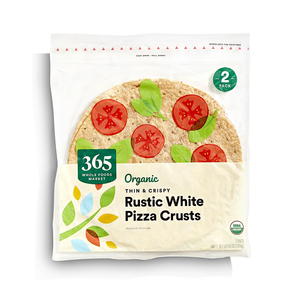 Organic Rustic White Thin & Crispy Pizza Crusts, 2 ct