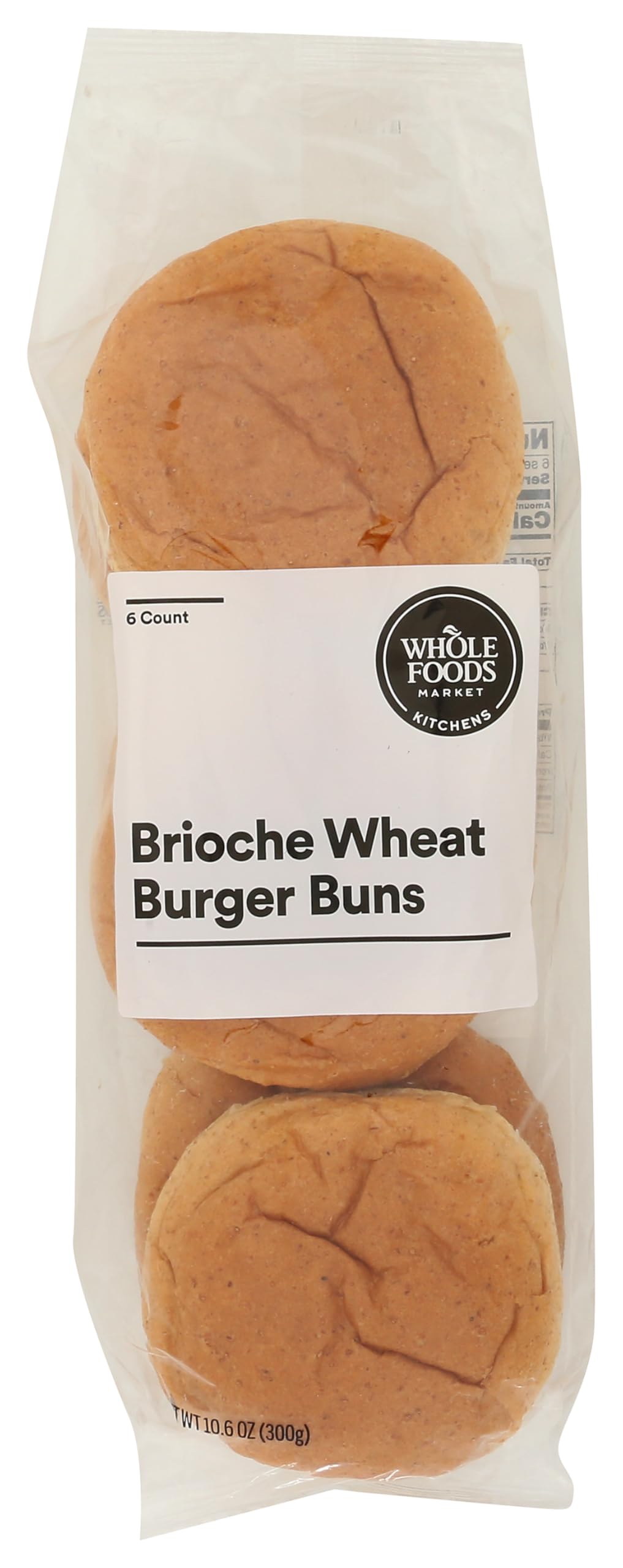 Whole Foods Market Kitchens Whole Wheat Brioche Hamburger Bun, 10.6 OZ