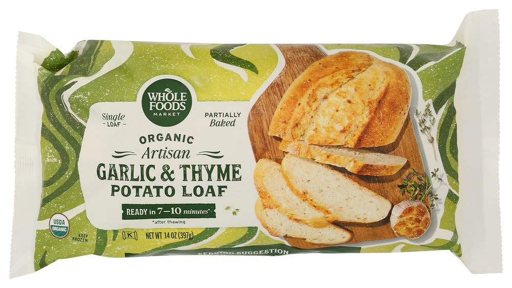Whole Foods Market Organic Take & Bake Potato, Garlic, Thyme Loaf, 14 OZ