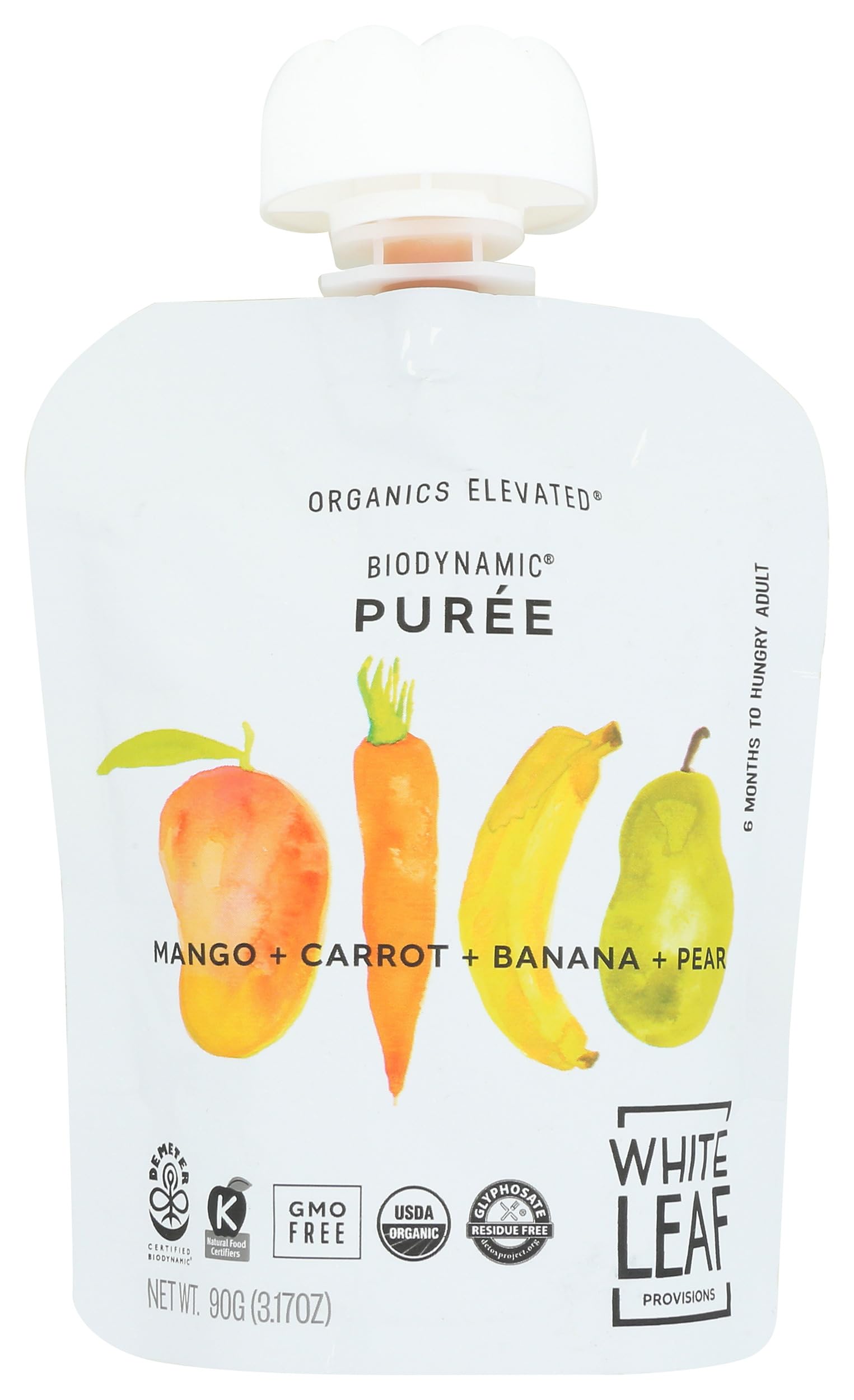 White Leaf Provisions Organic Mango Carrot Banana Pear Baby Food, 3.17 OZ