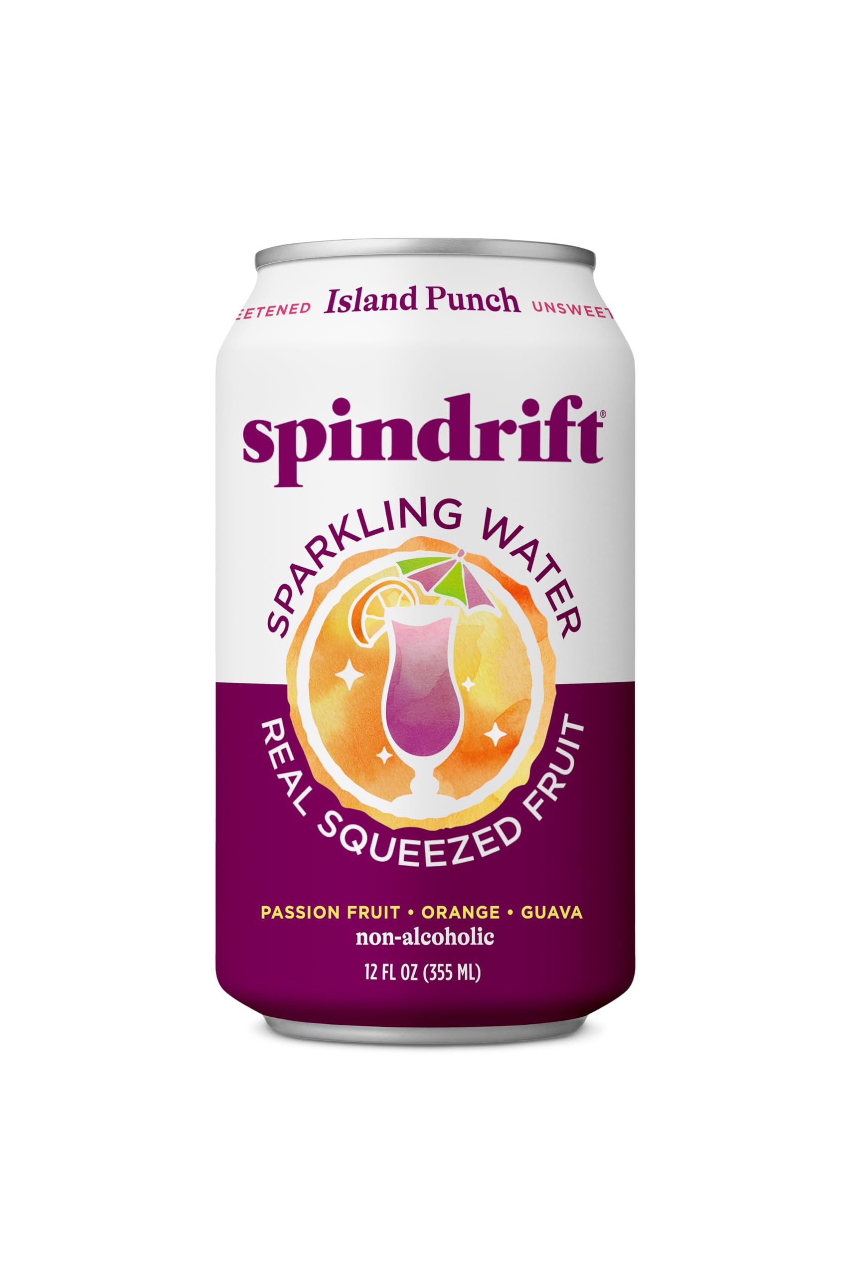 Spindrift Island Punch Sparkling Water Can 12 Ounce (Pack of 1)