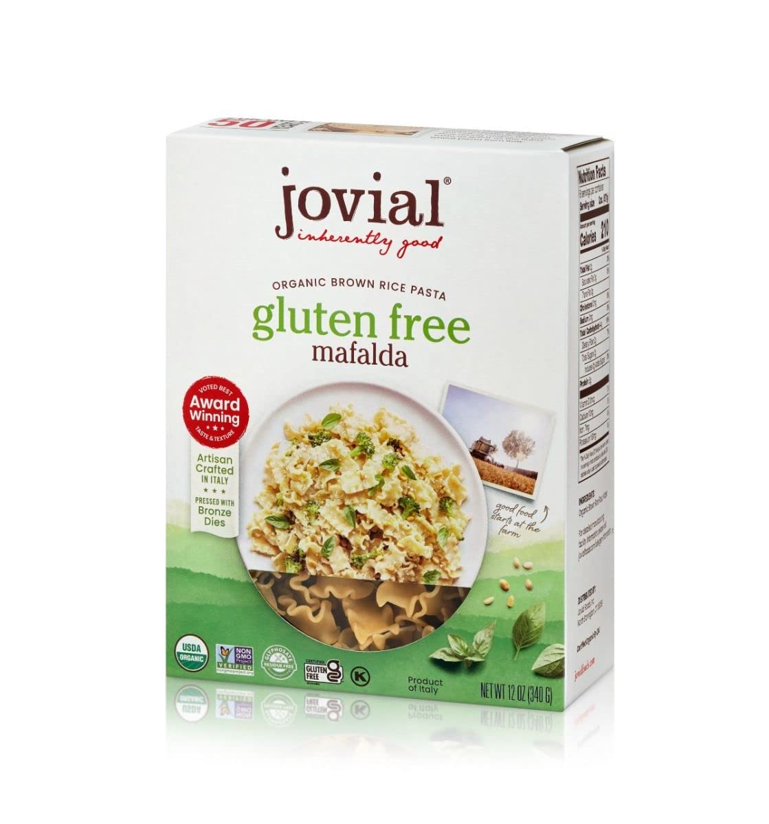Jovial 100% Organic Gluten Free Brown Rice Mafalda, Healthy Pasta, 12 Oz | Mafalda Pasta Noodles, Gluten Free, Cooks Firm, Made in Italy