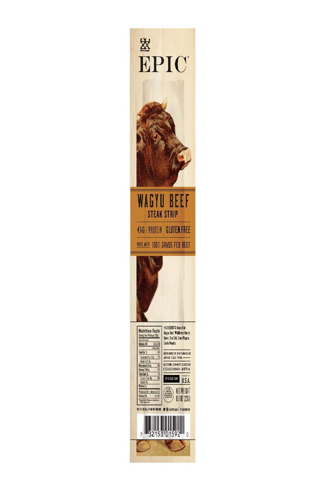 Epic Snack Strips, Wagyu Beef Steak, 0.8 oz. (1 Count)