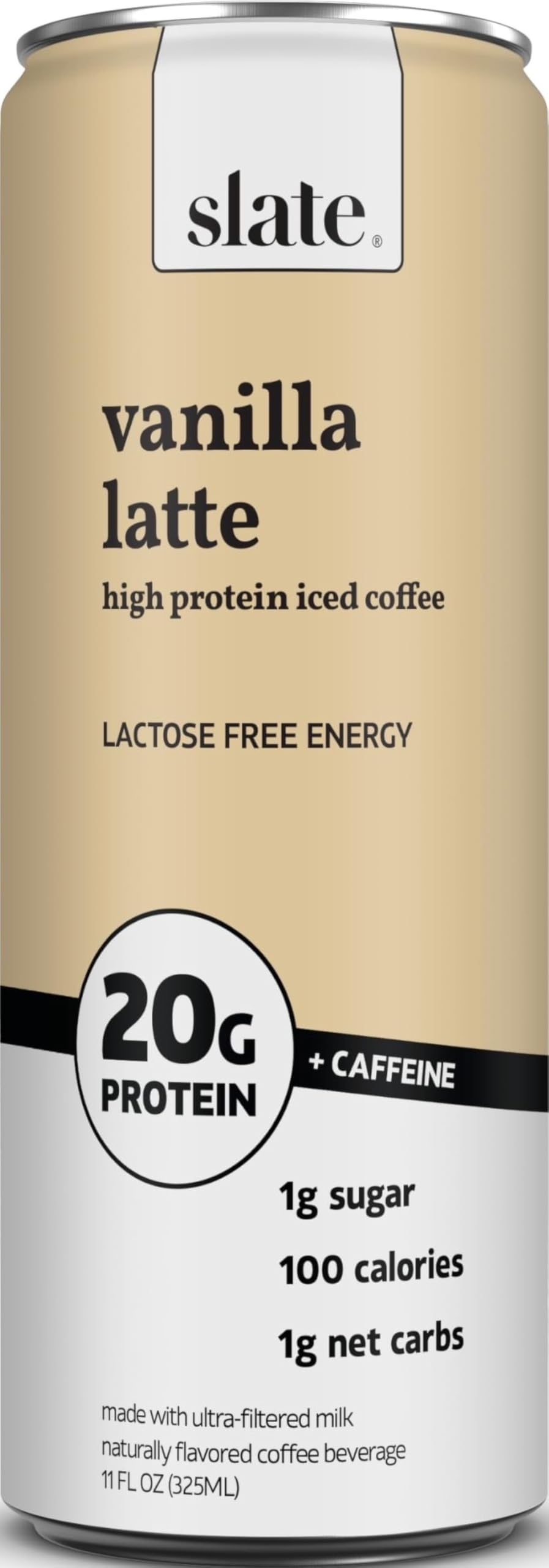 Slate Milk - High Protein Iced Coffee - Vanilla Latte, 11 Fl Oz
