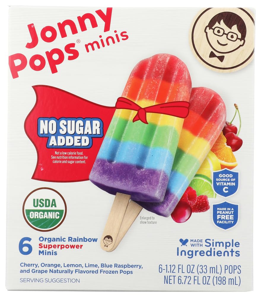 Jonnypops, Organic Superpower Rainbow Mini Pops, 6.72 Fl Oz