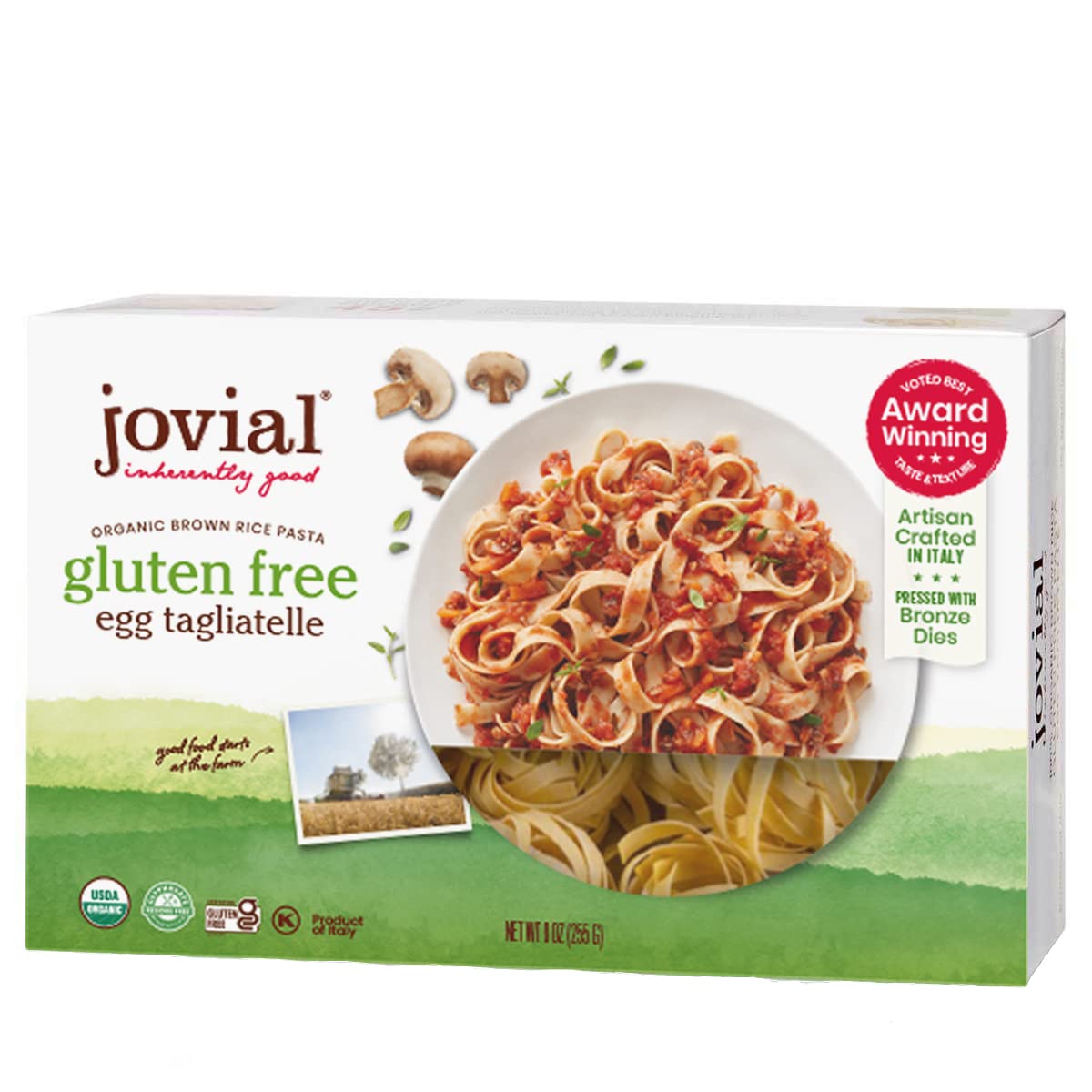 Jovial Whole Grain Brown Rice Egg Tagliatelle Pasta, Organic Pasta, 9 Oz | Gluten Free, Dairy Free, Made in Italy