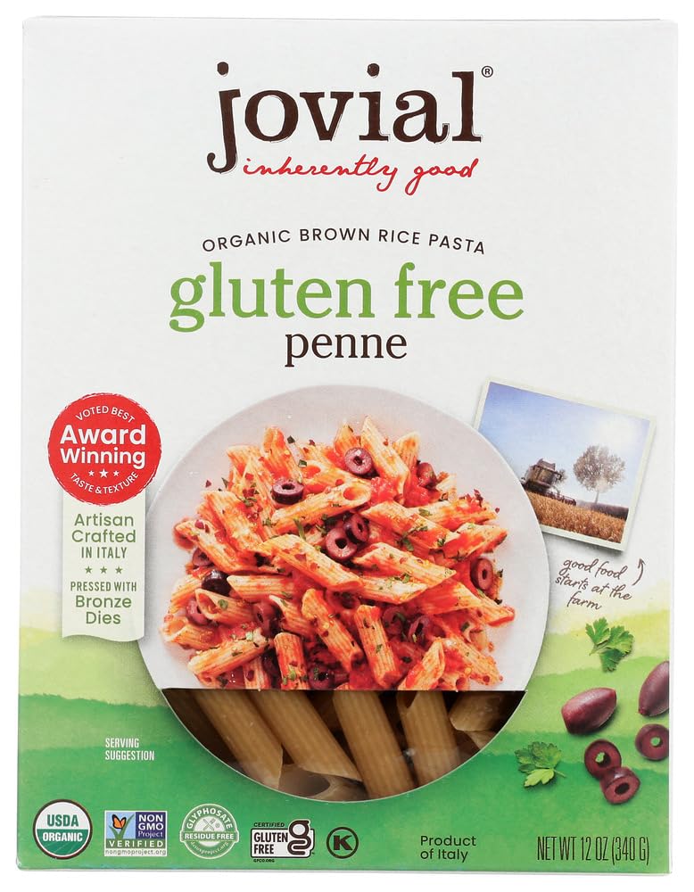 Pasta Brown Rice Penne Rigate Organic, 12 Ounce