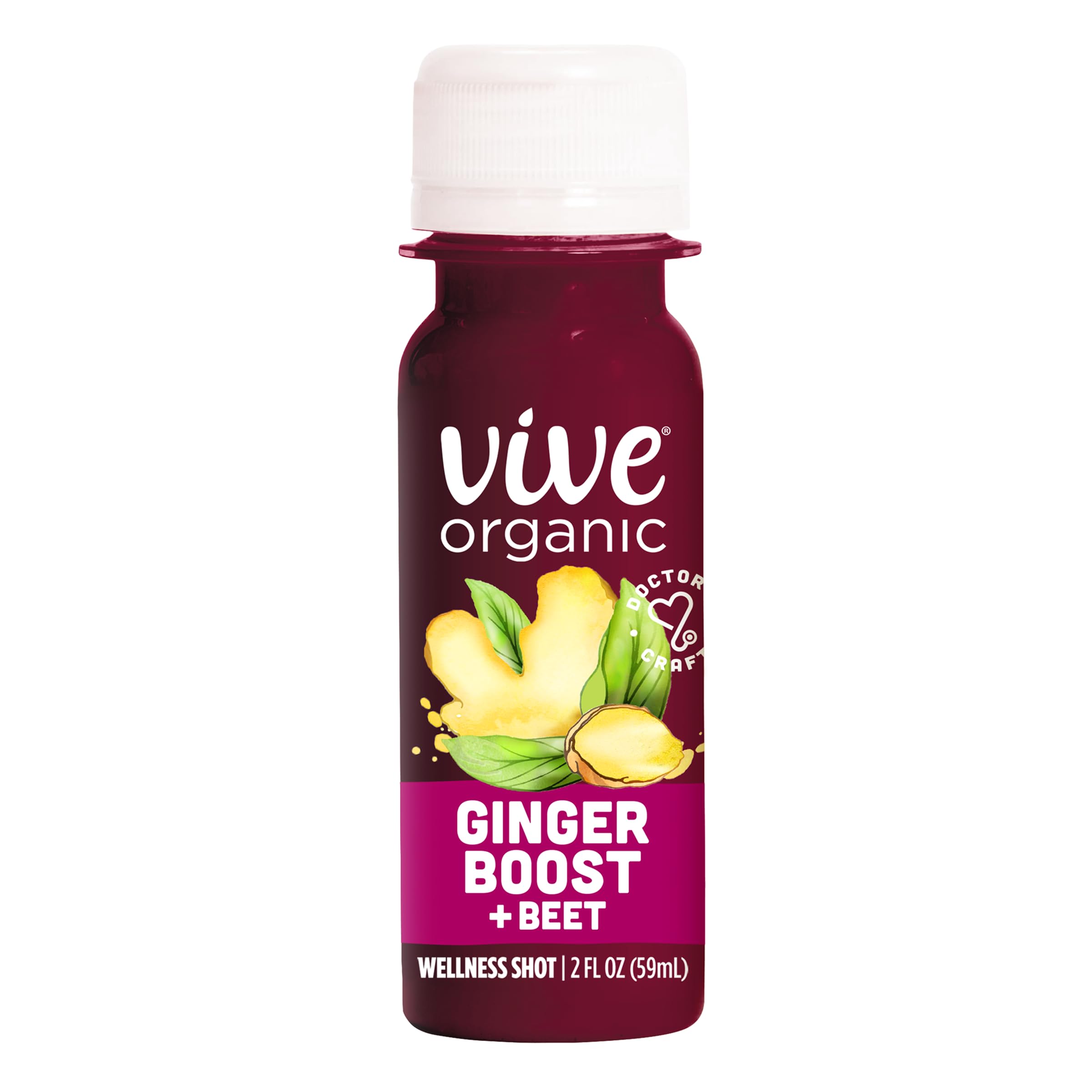 Vive Organic Ginger Boost + Beet Wellness Shot, 2 fl oz Bottle