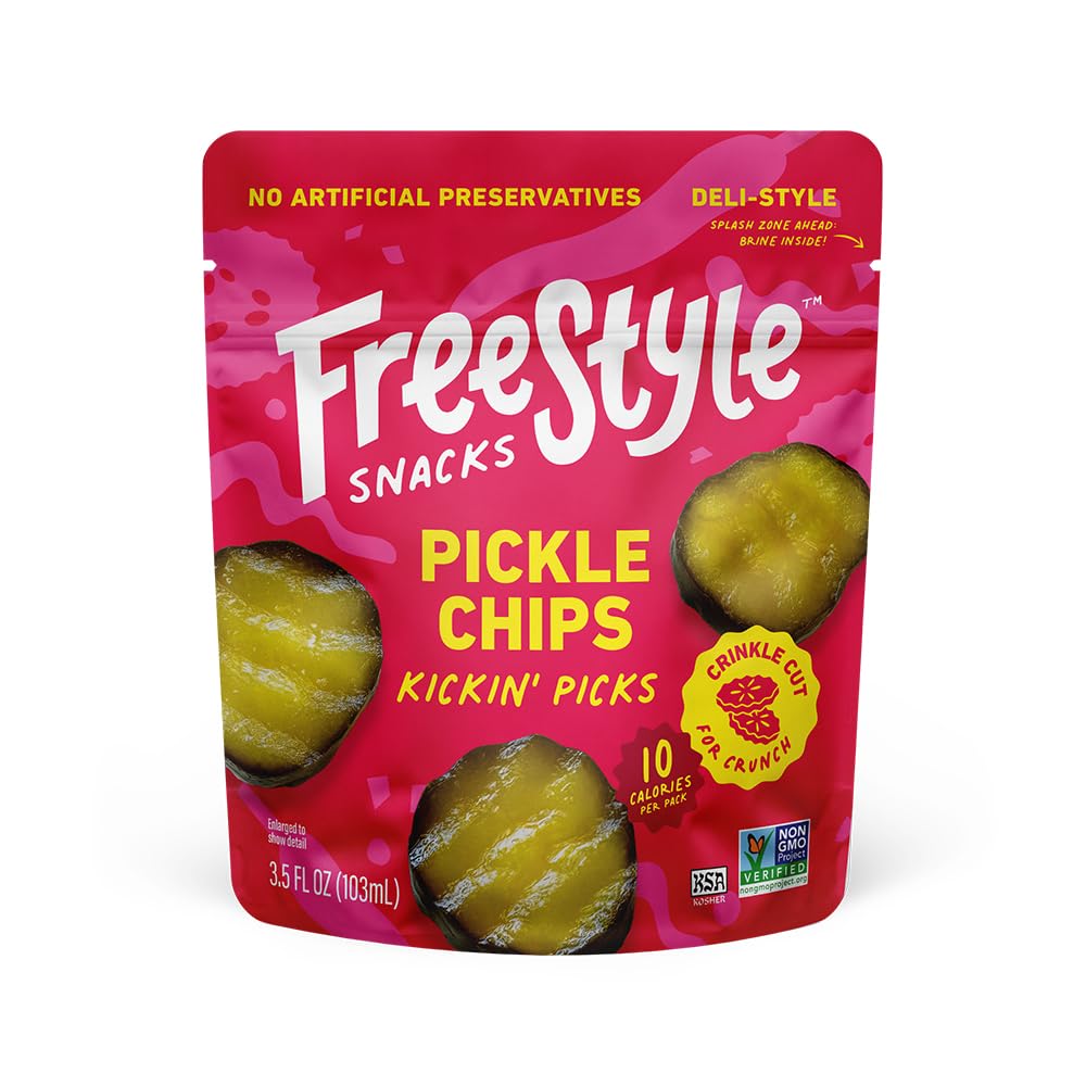 Freestyle Snacks Kickin Heat Pickle Chips, 3.5 Ounce