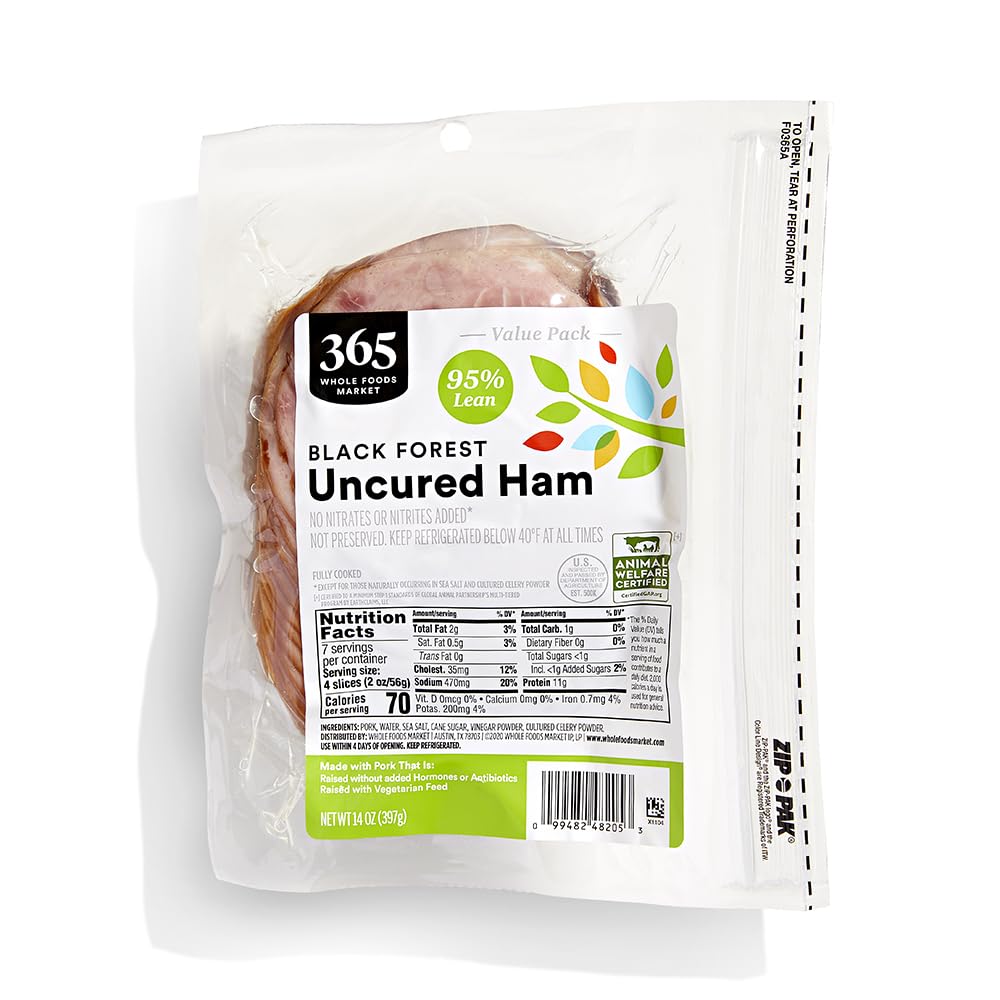 Black Forest Uncured Ham Slices, Value Pack, 95% Lean, 14 oz