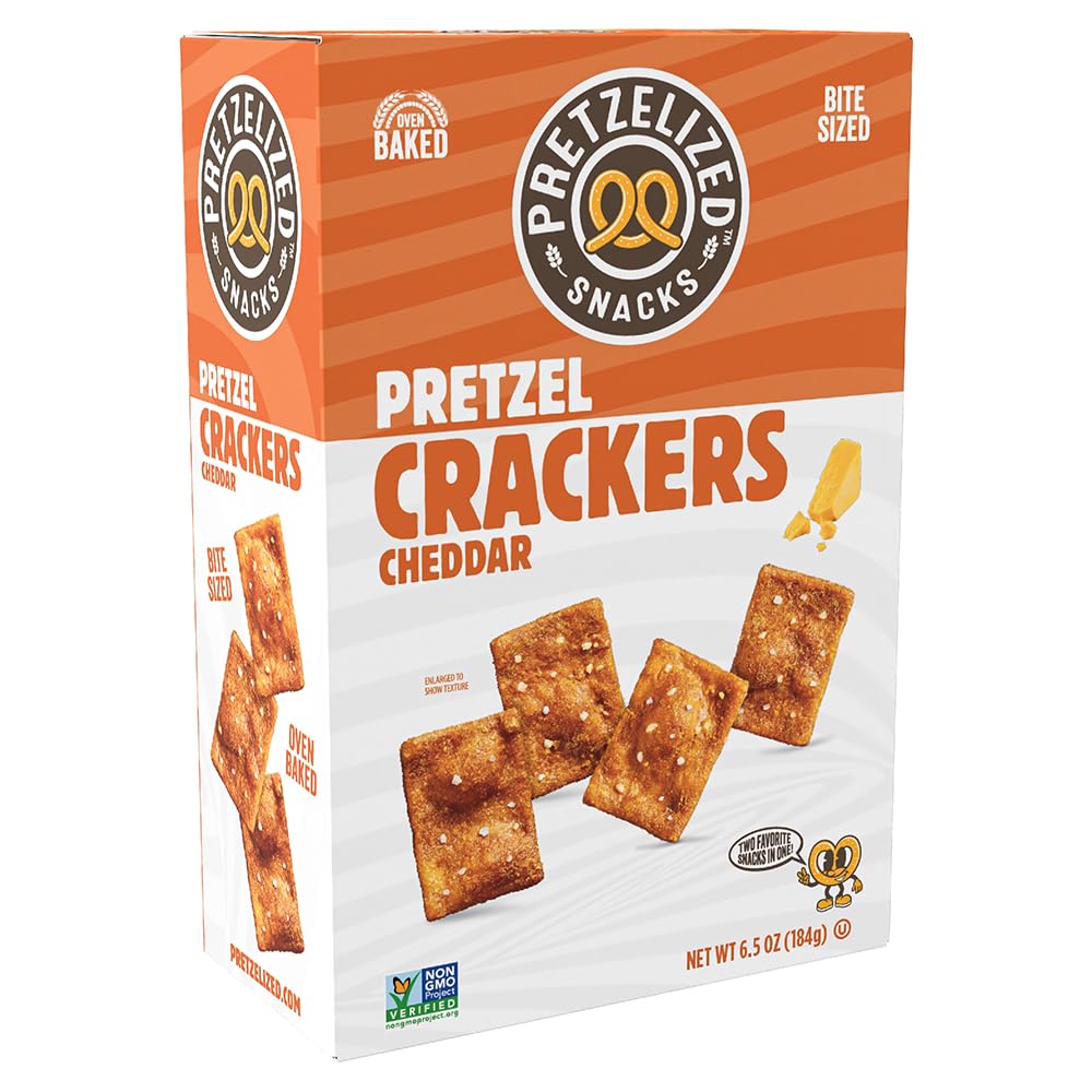 Pretzelized, Cheddar Pretzel Crackers, 6.5 Ounce