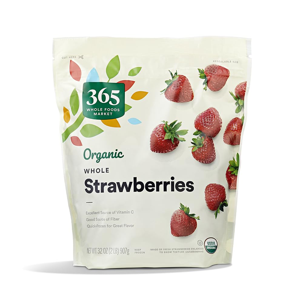 Organic Whole Strawberries, 32 oz, (Frozen)