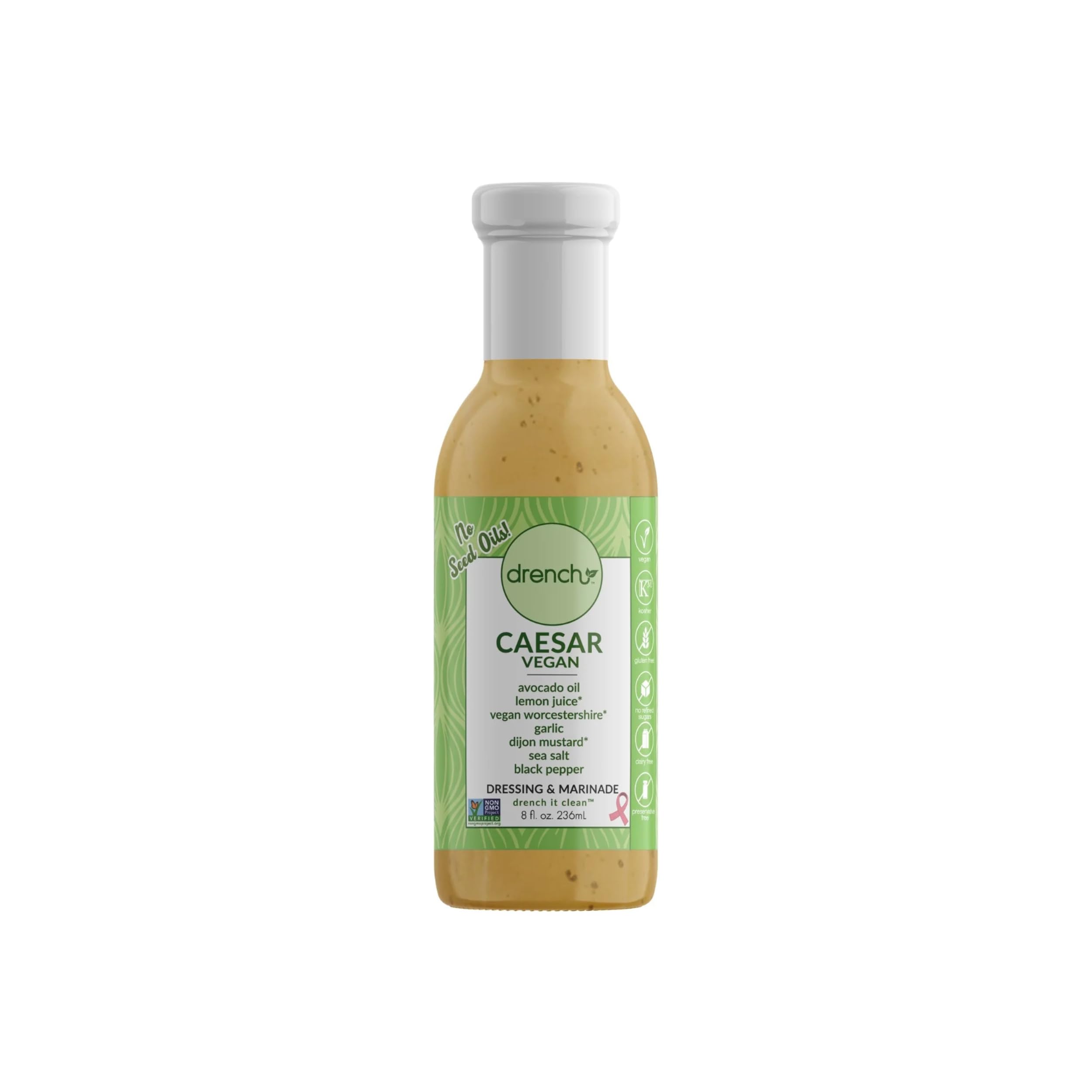 Drench Vegan Caesar Dressing, Clean Dairy Free Salad Dressing, No Seed Oils