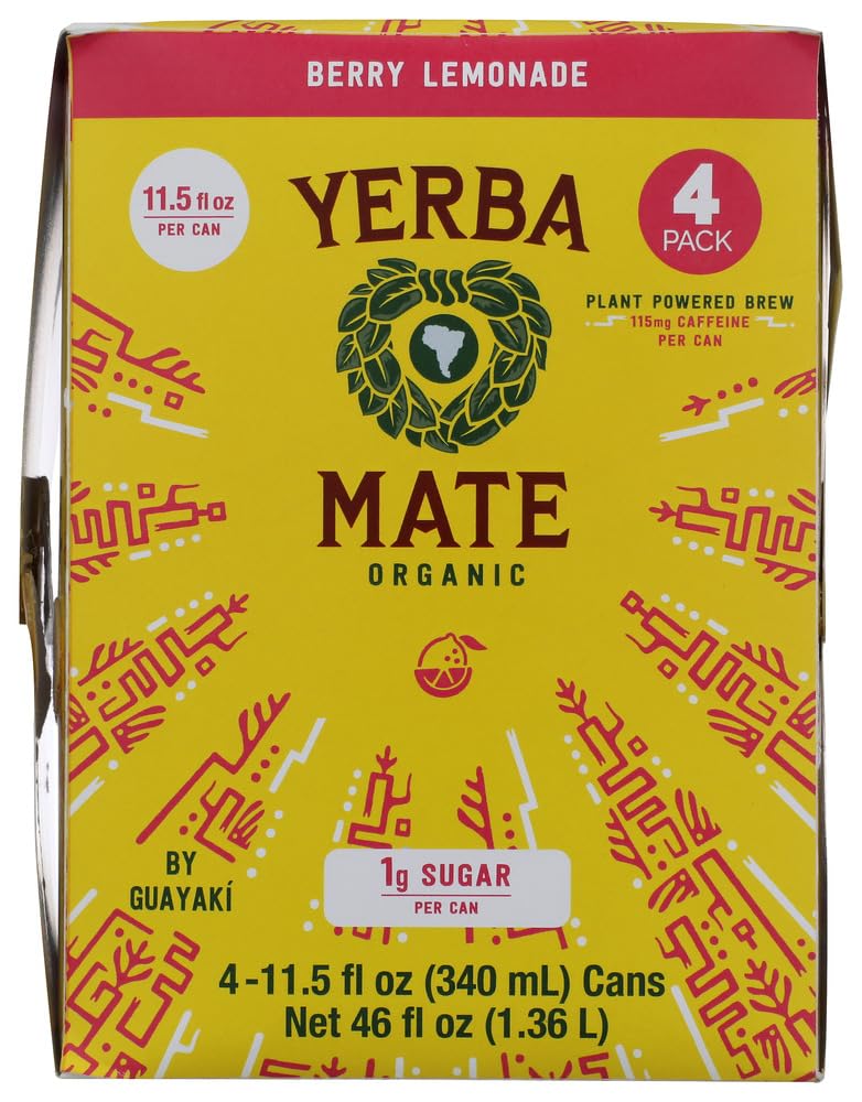 Organic Berry Lemonade Yerba Mate 4Pk, 46 Fl Oz