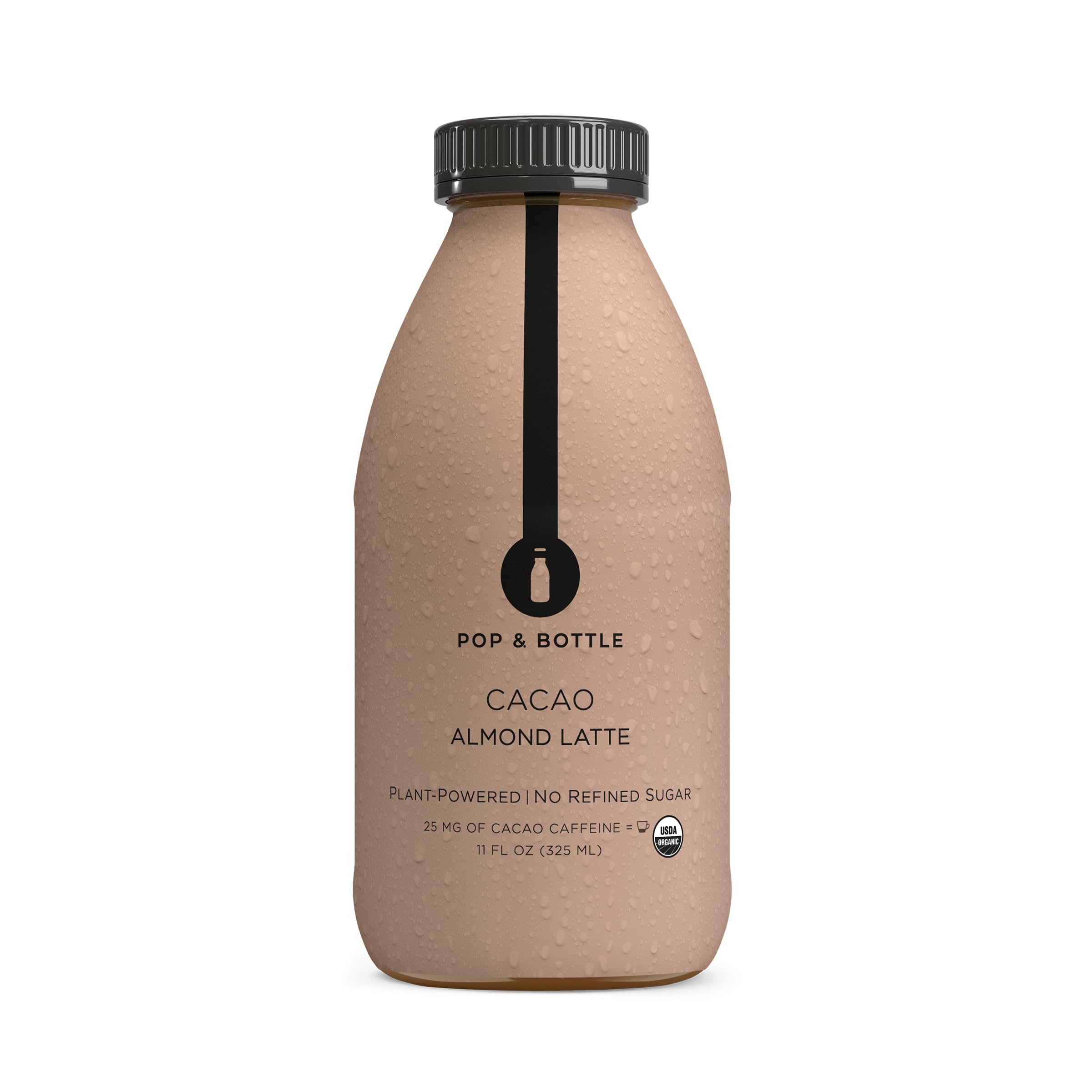 Pop & Oranic Superfood Almond Latte, Cacao, 11 Fl Oz