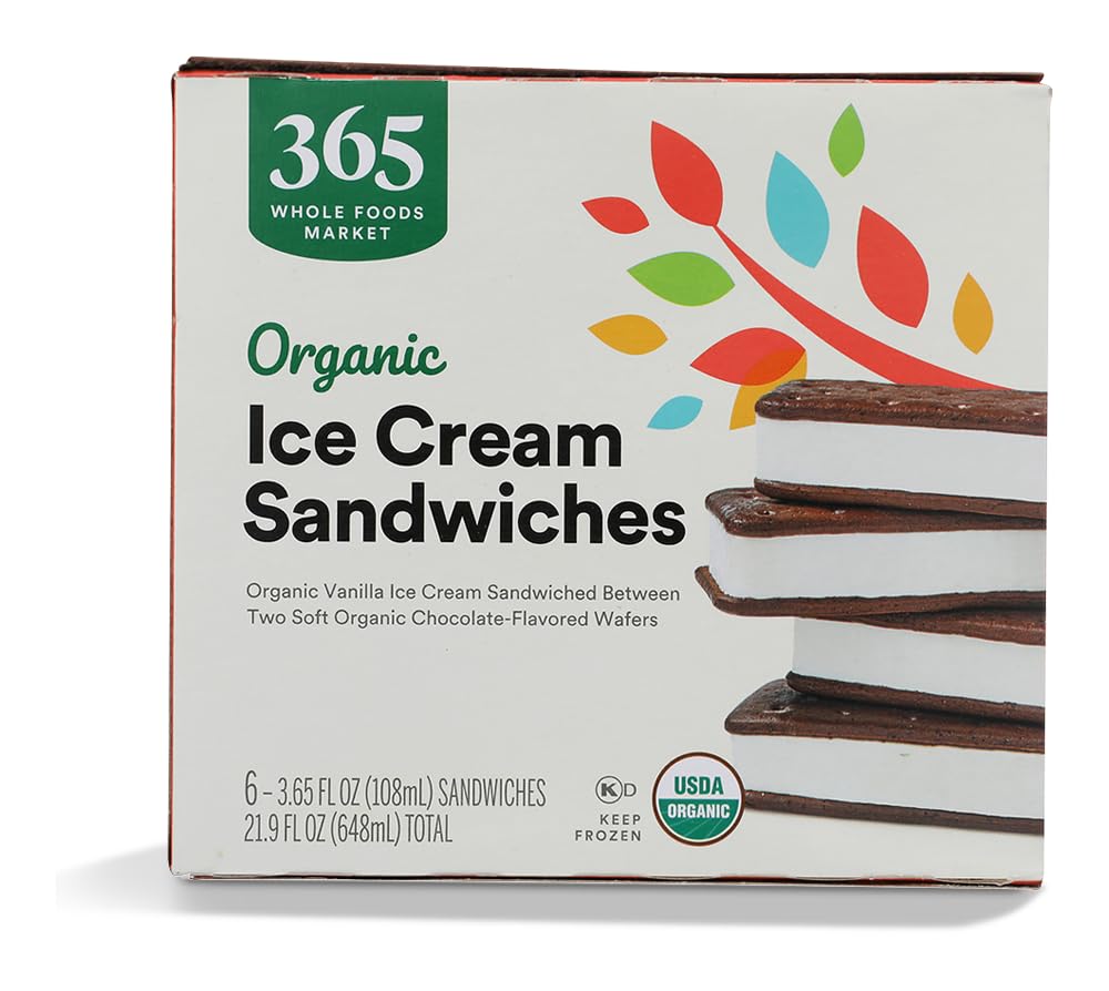 Ice Cream Sandwiches Organic 6 Count, 21.9 Fl Oz