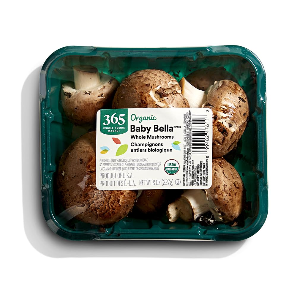 Organic Baby Bella Whole Mushrooms, 8 Ounce