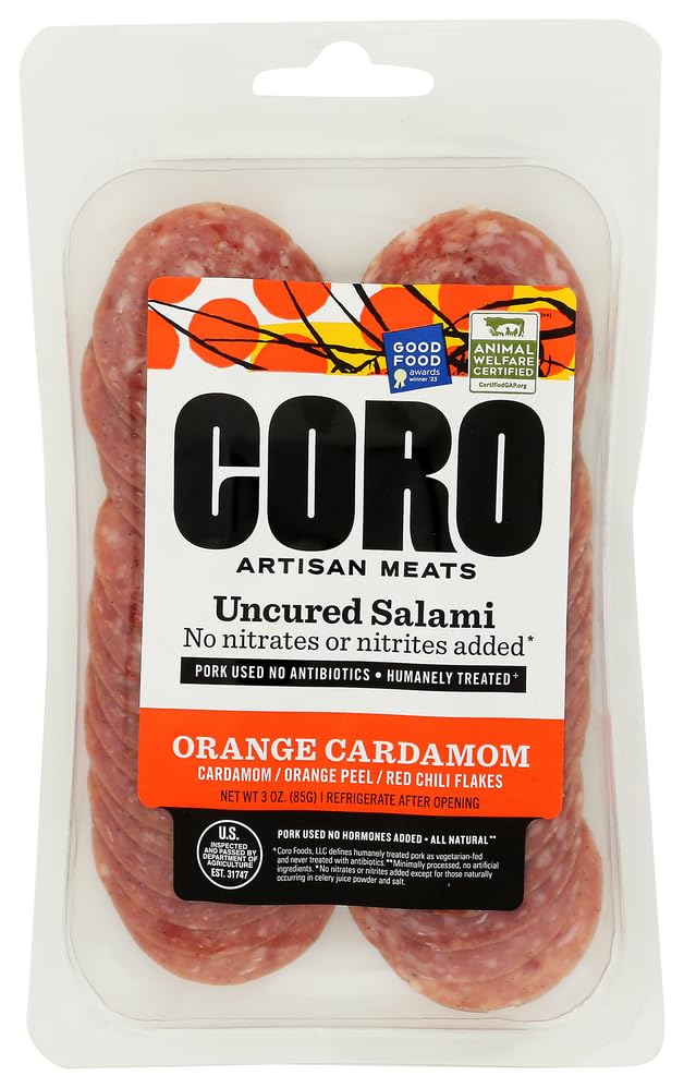 Coro Sliced Orange Cardamom Salami, 3 OZ