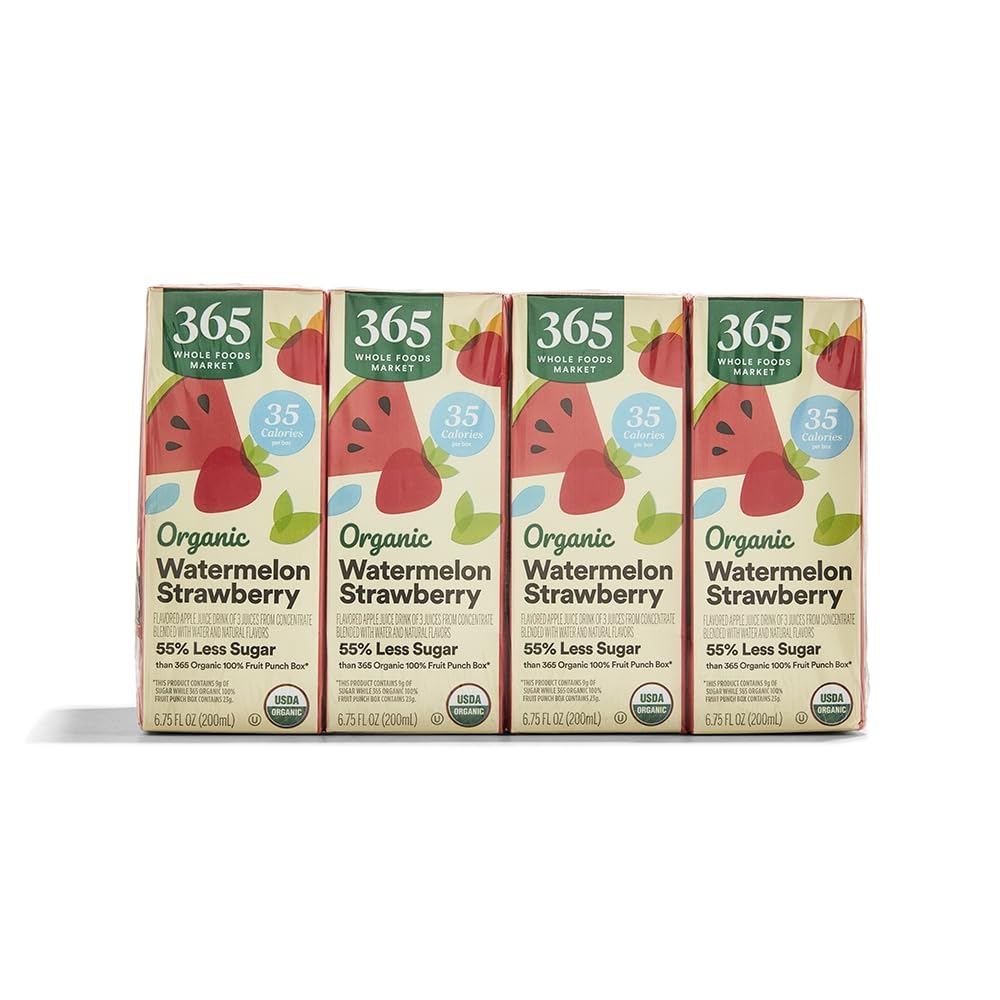 Organic Reduced Sugar Watermelon Strawberry Juice Box, 8 Pack, 6.75 Fl Oz