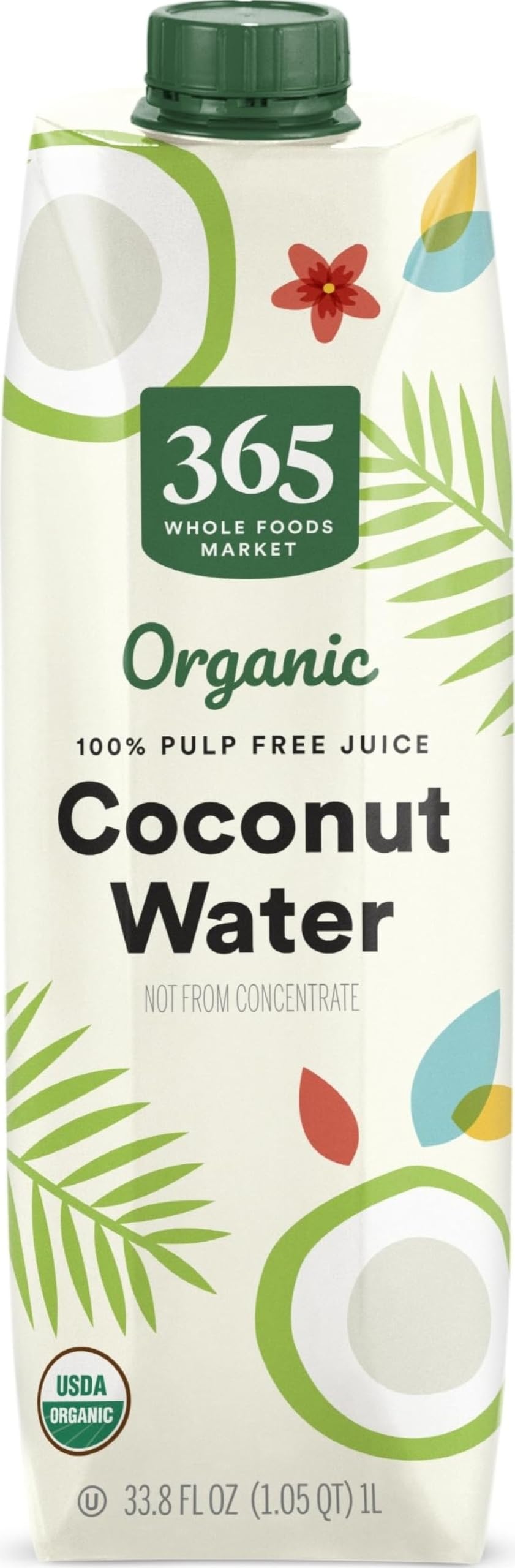 Organic Coconut Water, 100% Pulp-Free Juice, 33.8 Fl Oz