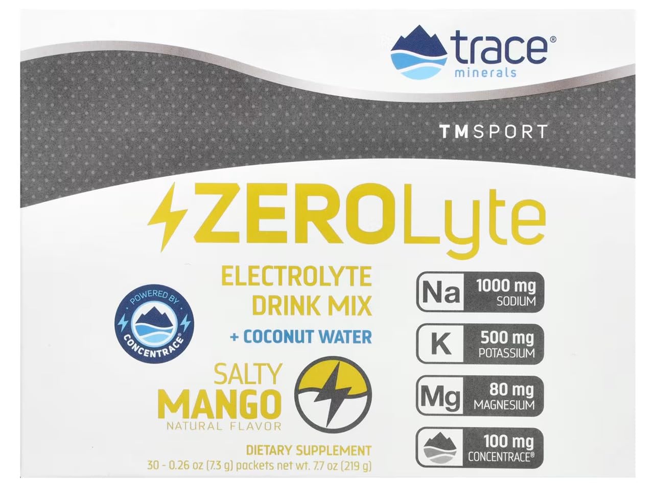 Trace Minerals Research Salty Mango Zerolyte Drink Mix Sgl, 0.26 OZ