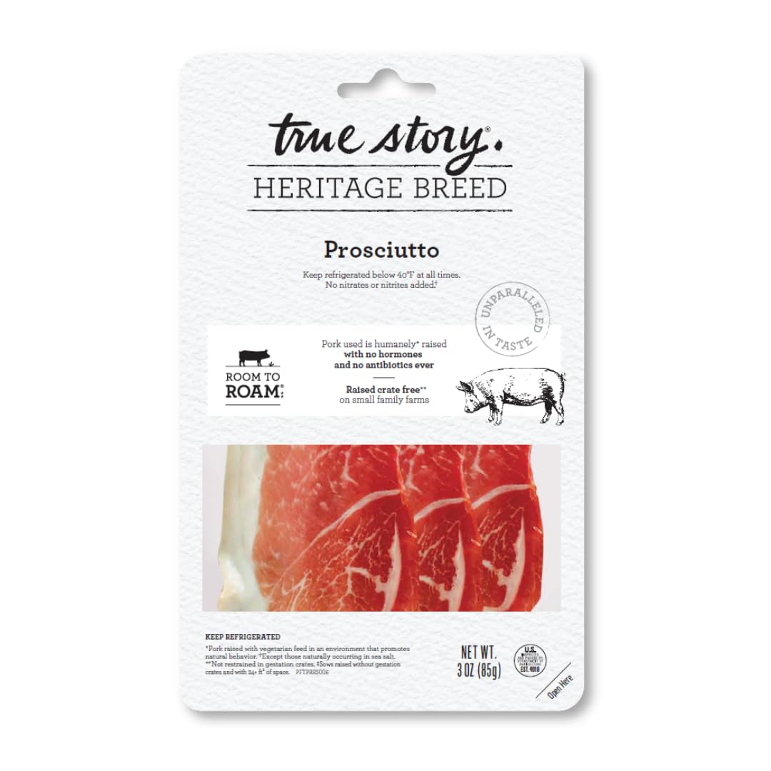 True Story Foods Prosciutto Sliced, 3 Ounce