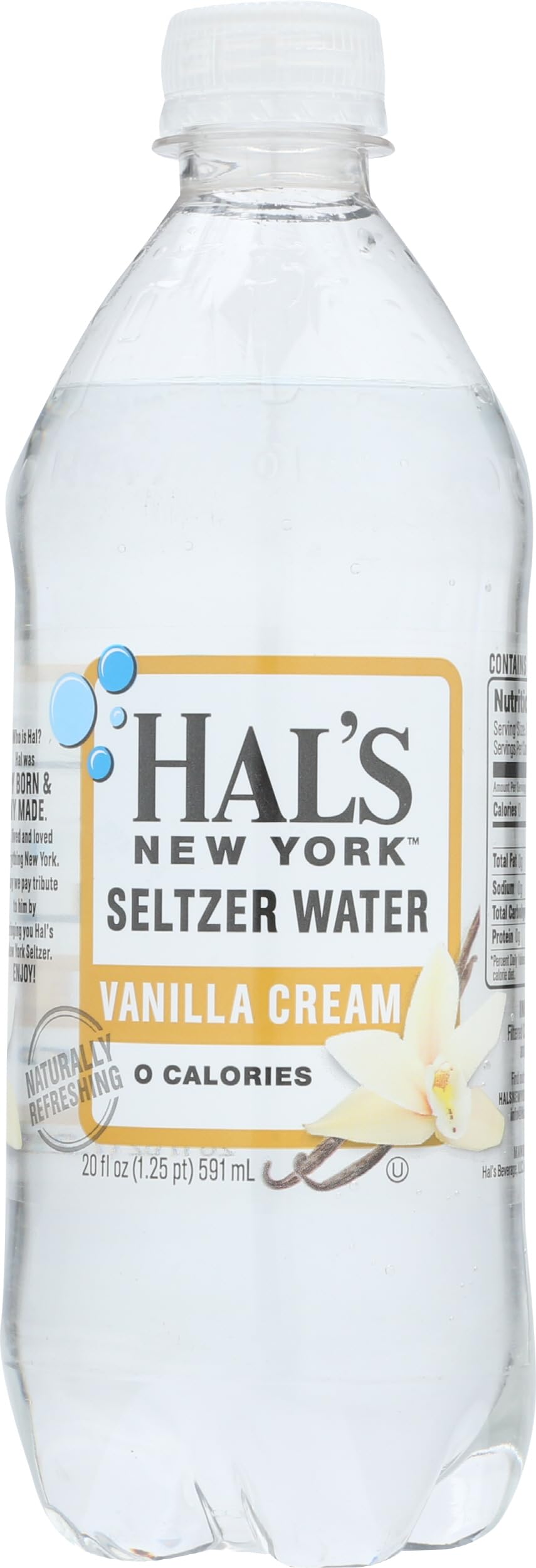 Hal's New York Vanilla Cream Seltzer, 20 Fl Oz