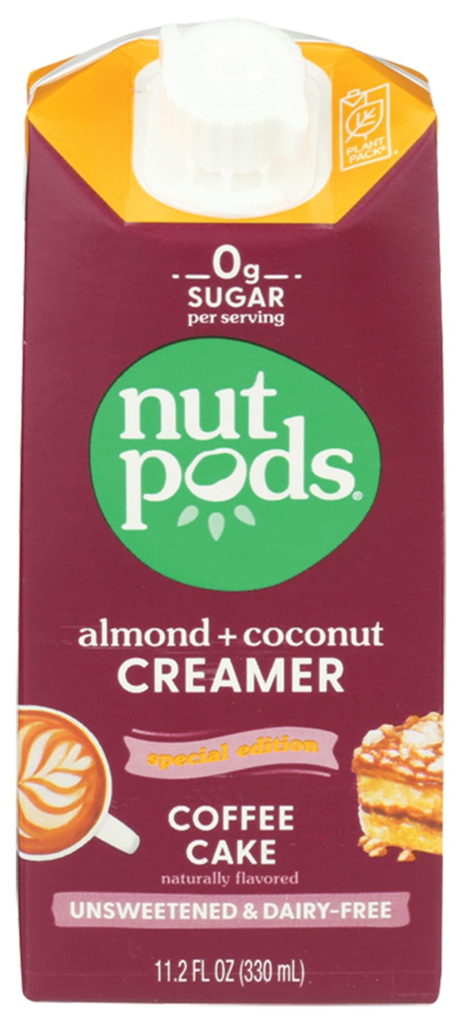 Nutpods Unsweetened Coffee Cake Creamer, 11.2 FZ