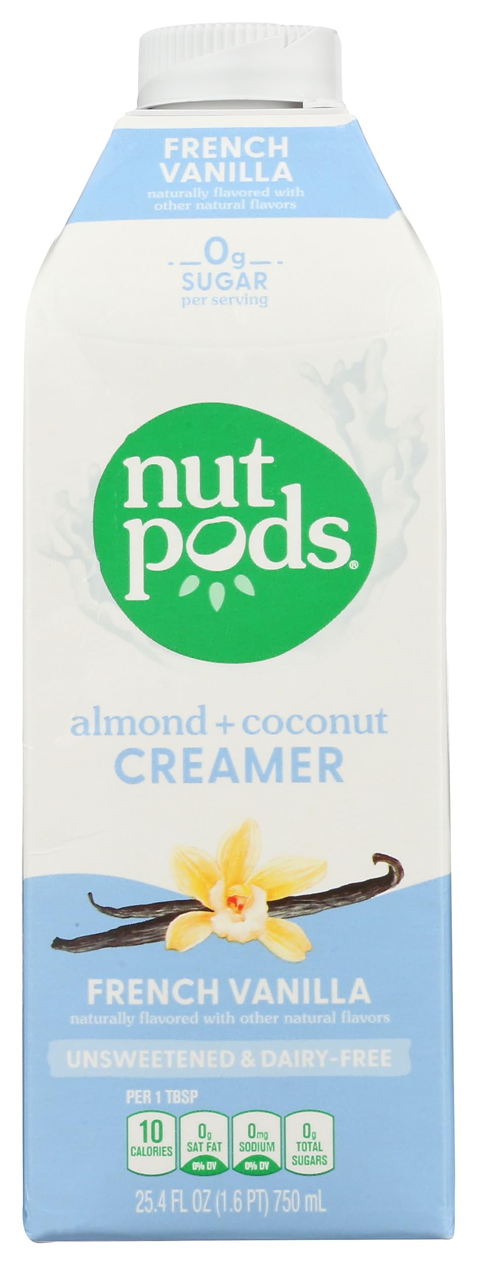 nutpods® Unsweetened French Vanilla Coffee Creamer, dairy-free, 25.4oz