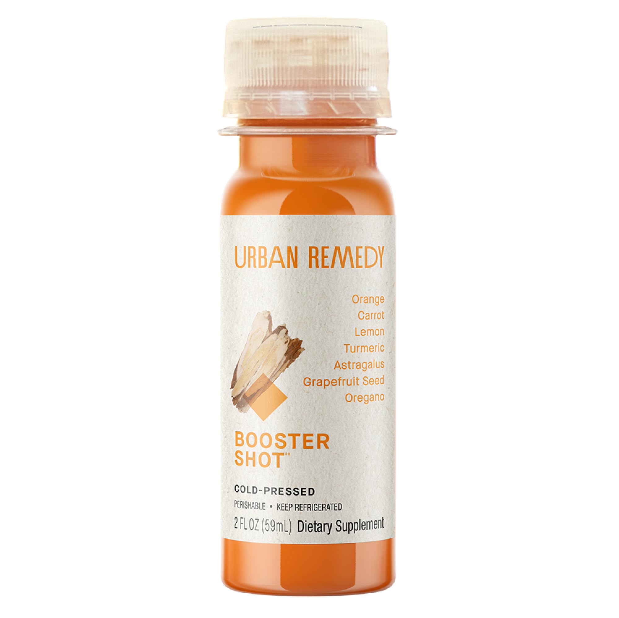 Urban Remedy Organic Booster Shot, 2 fl oz | Immunity Support with Turmeric, Astragalus, Oil of Oregano, and Citrus Juices for Wellness Defense, Vegan, Gluten-Free, Non-GMO