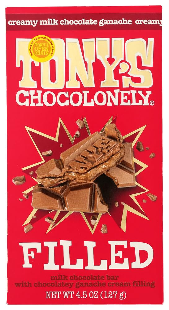 Tony's Chocolonely Ganache Filled Milk Chocolate Bar, 4.5 OZ