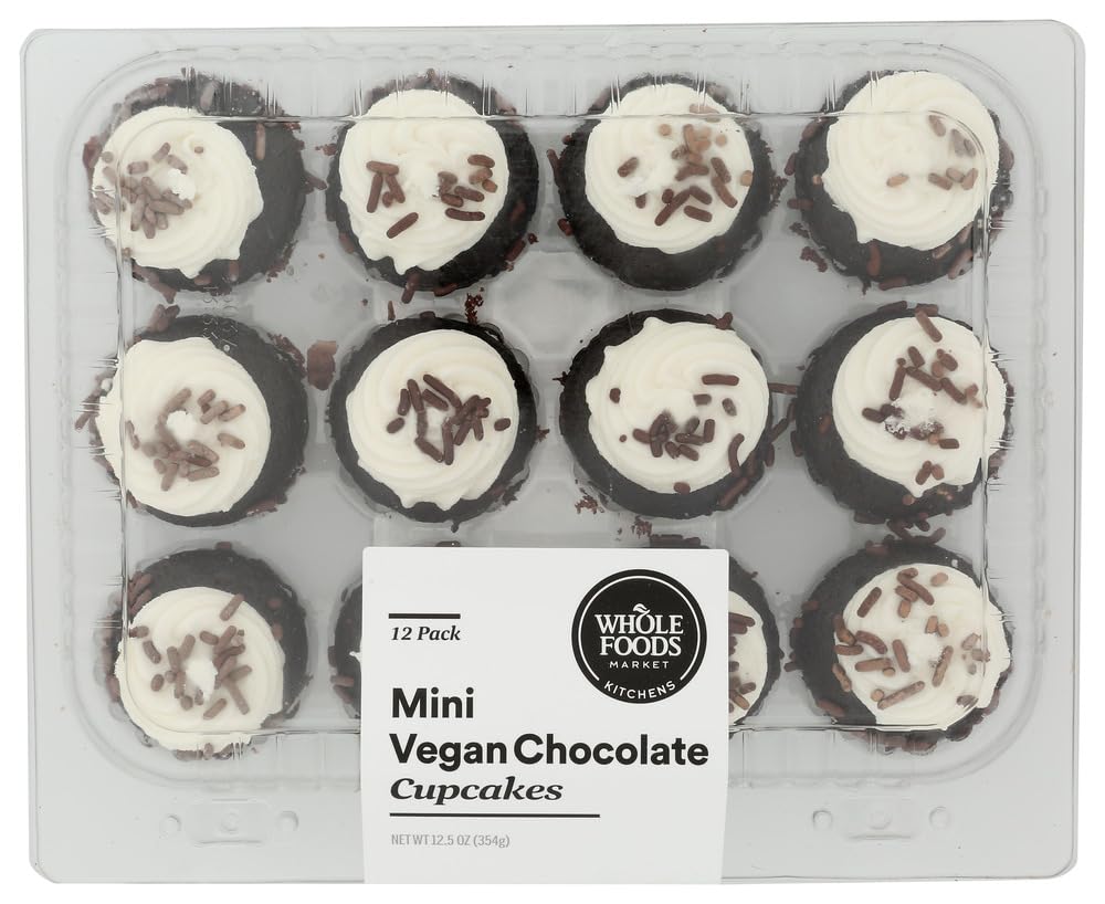 Whole Foods Market Kitchens, Mini Vegan Chocolate Cupcakes 12pk, 12.5 oz