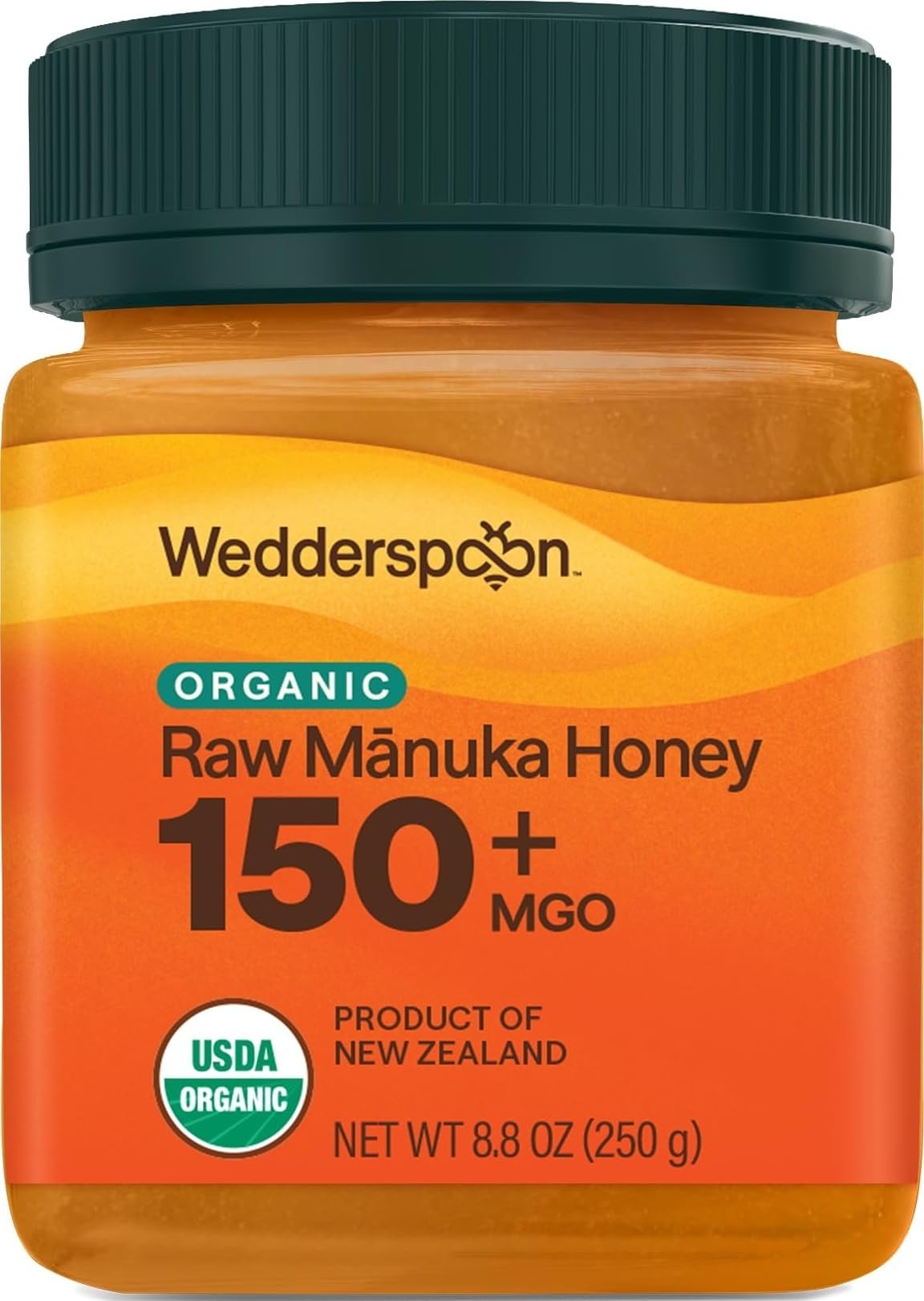 Wedderspoon Organic Raw Manuka Honey 150+ MGO, 8.8 Oz | Unpasteurized New Zealand Honey, Non-GMO, BPA-Free Jar, Superfood & Natural Wellness Support